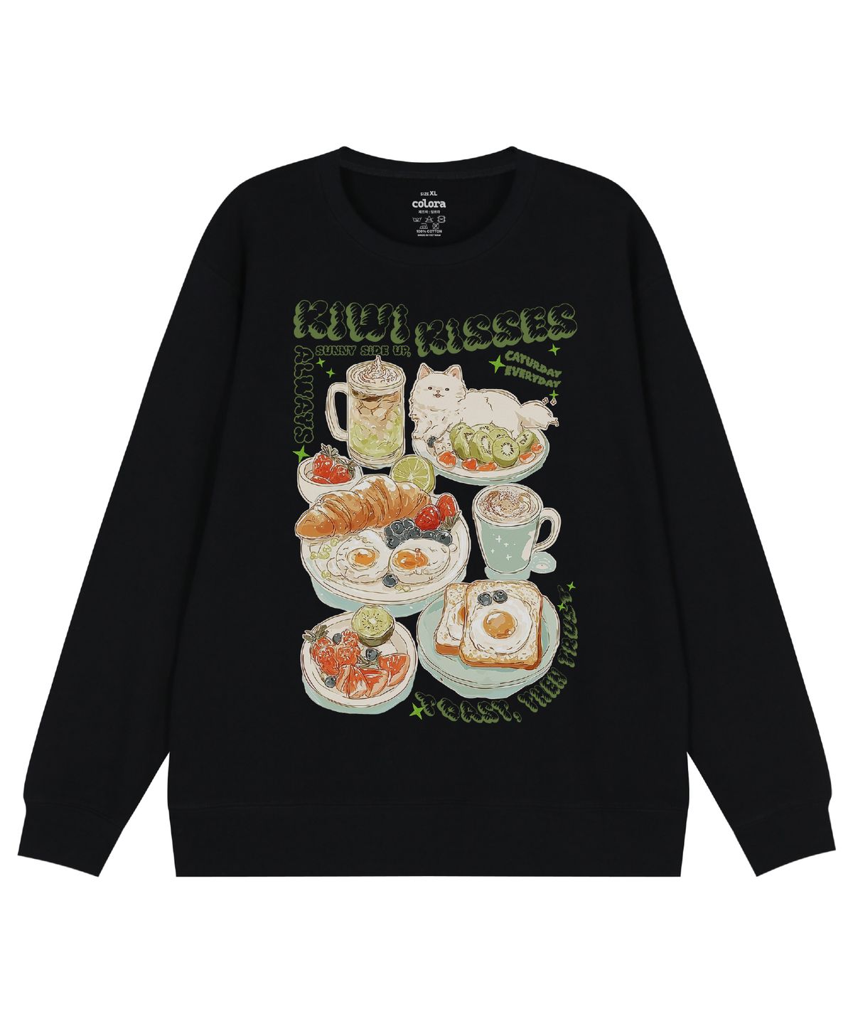 컬로라(COLORA) 해피 브런치 타임 스웻셔츠 (3color)