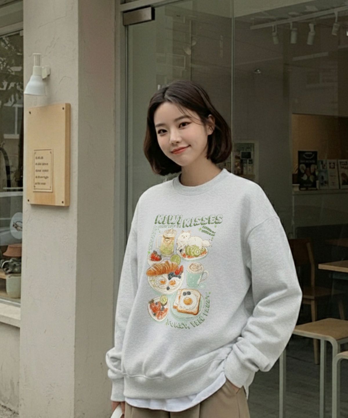 컬로라(COLORA) 해피 브런치 타임 스웻셔츠 (3color)