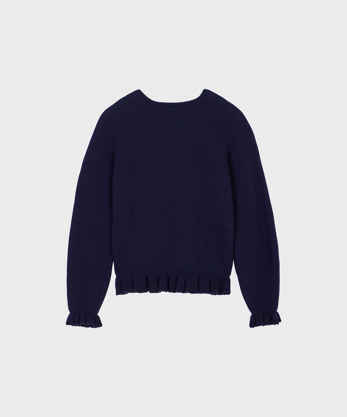 알키알카(ALKI ALKA) V-Neck Frill Knit (Navy)