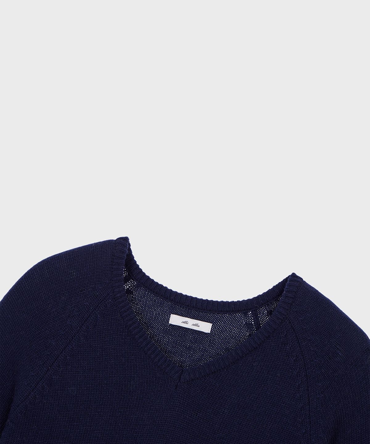 알키알카(ALKI ALKA) V-Neck Frill Knit (Navy)