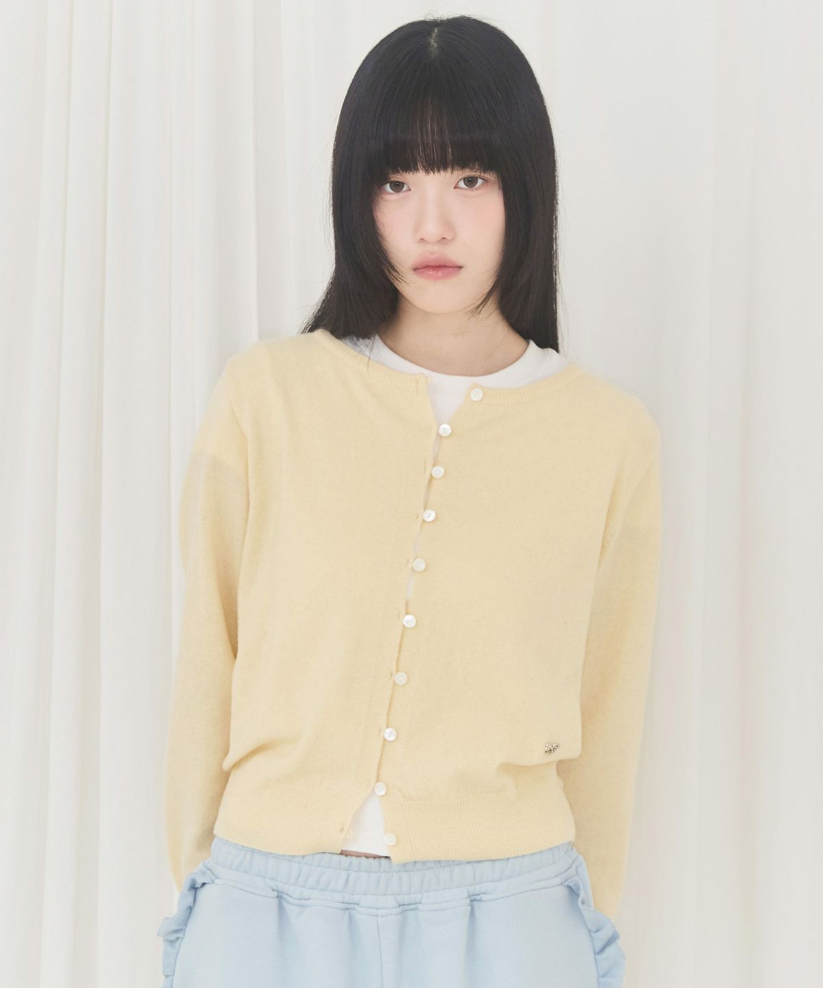 알키알카(ALKI ALKA) Basic Round Cardigan (Butter)