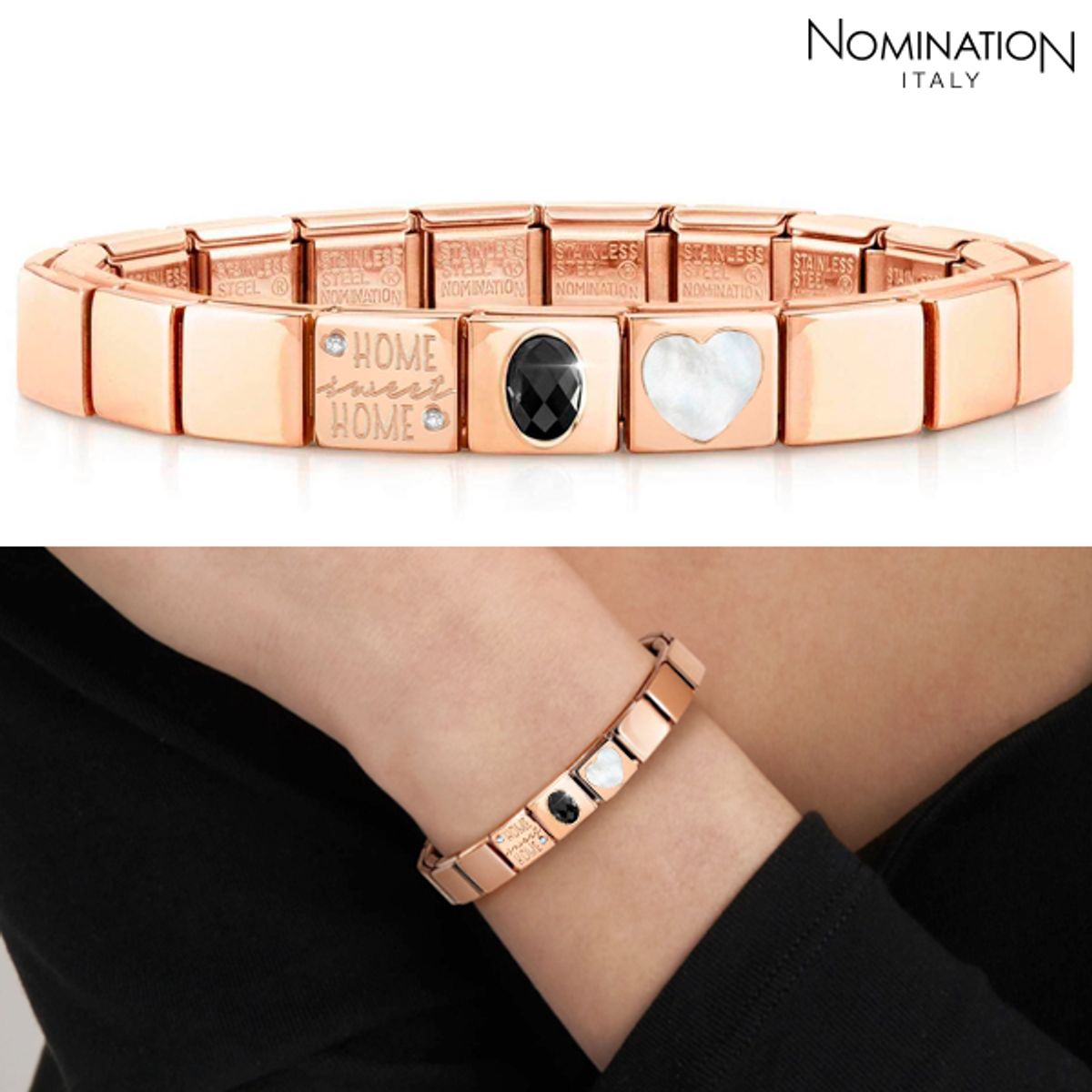 노미네이션(NOMINATION) 글램 조합 팔찌 홈스위트홈 로즈골드 여자팔찌세트 glam-rosegold05