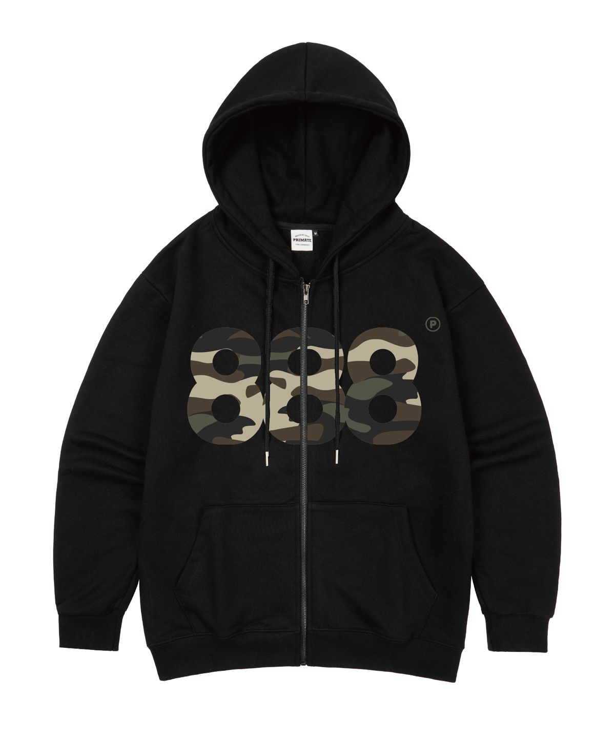 프라임에이트(PRIMATE) [NO기모] CAMO NUMBER.888 오버핏 투웨이 후드 집업 3 COLORS