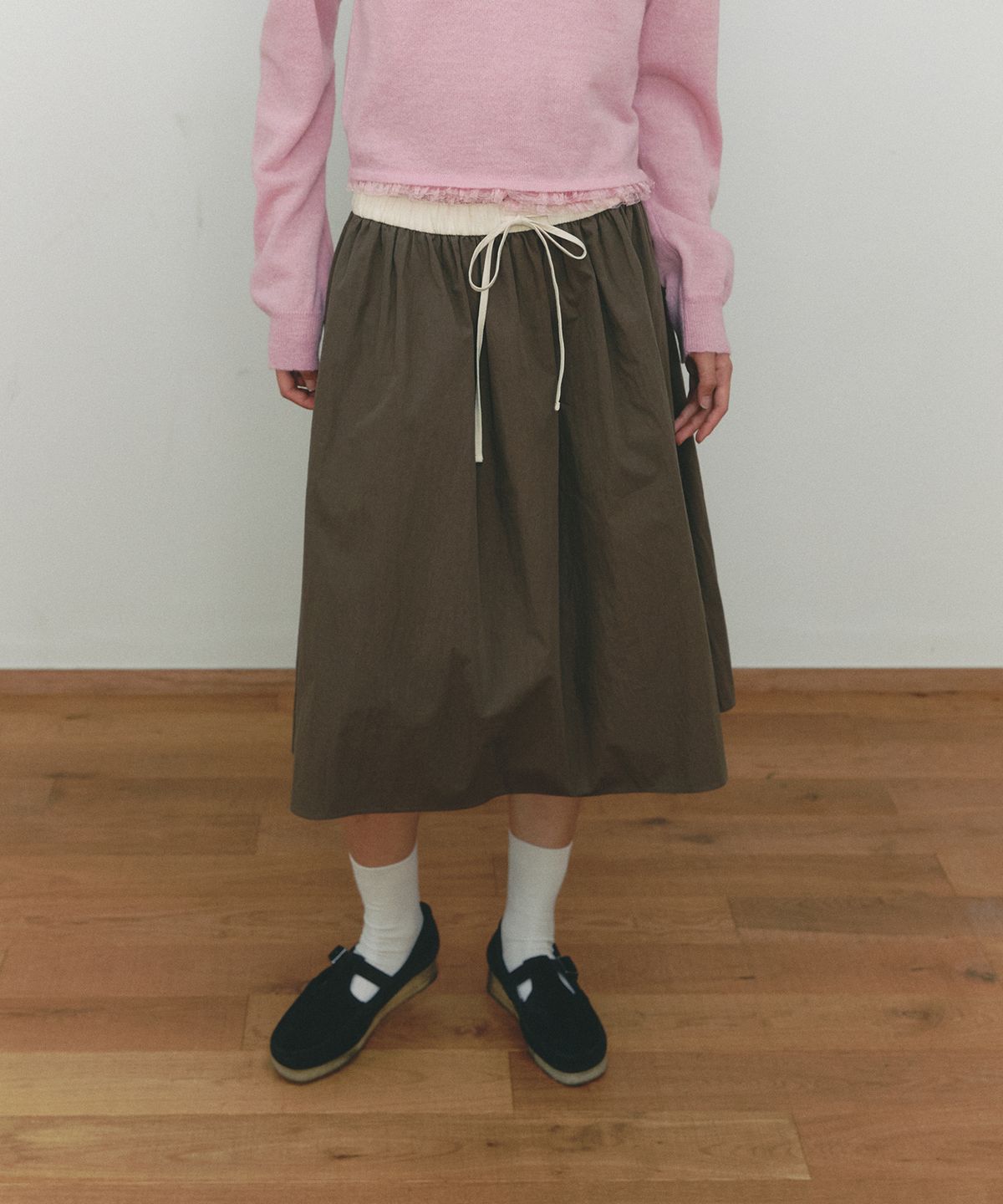 쎄미(SSEMI) BANDING ROPE MIDI SKIRT(BR)