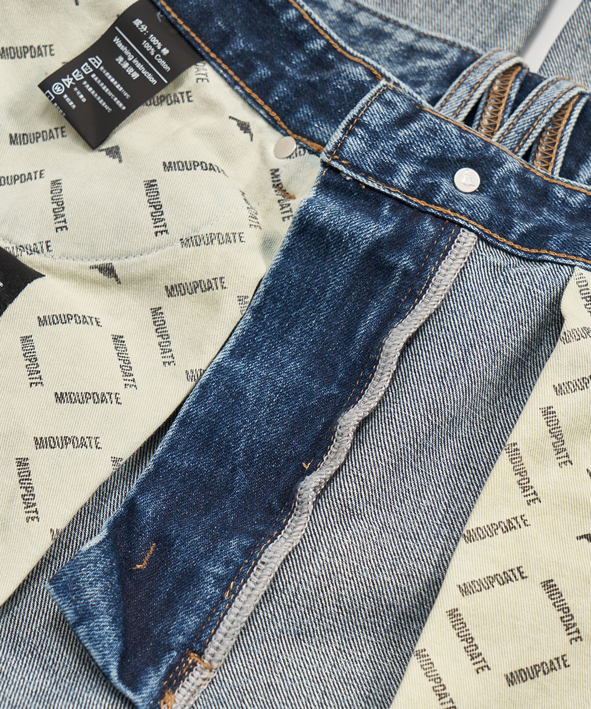 미드업데이트(MIDUPDATE) Vintage Washing Wide Denim Pants_Blue