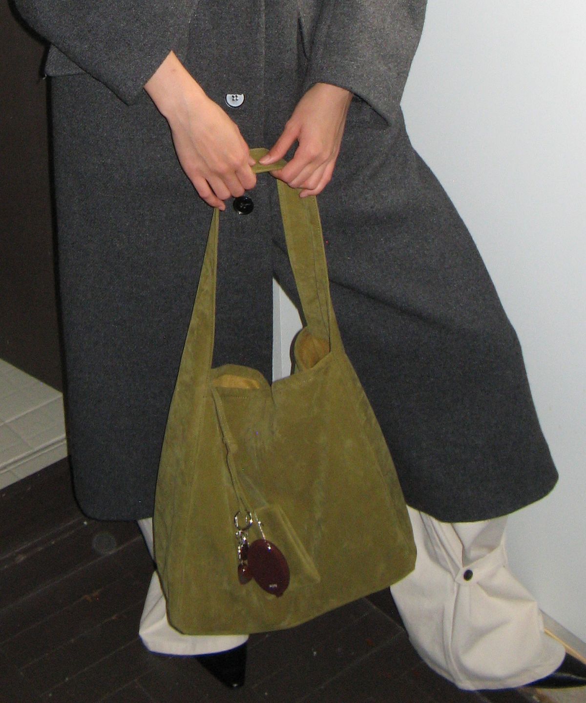포테(POTE) [3차리오더:바로출고] 0007 Layered Pouch Hobo Bag_Suede Olive
