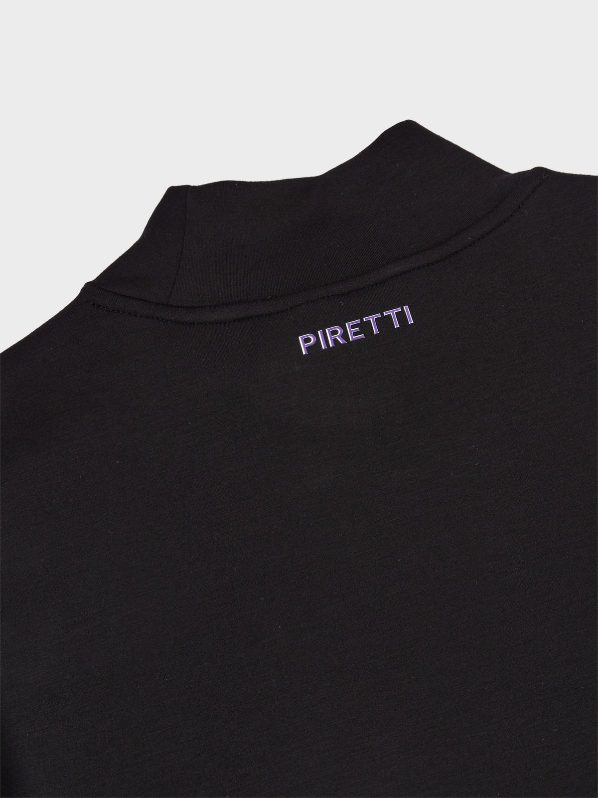 피레티(PIRETTI) 캡슐 루즈핏 모크넥 티셔츠 W_Black