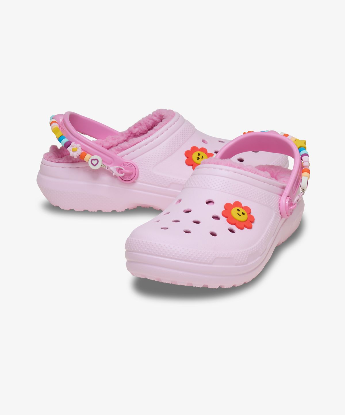 크록스키즈(CROCS KIDS) 클래식 라인드 데이지 클로그 키즈 - 핑크 밀크 / 211634-6ZW