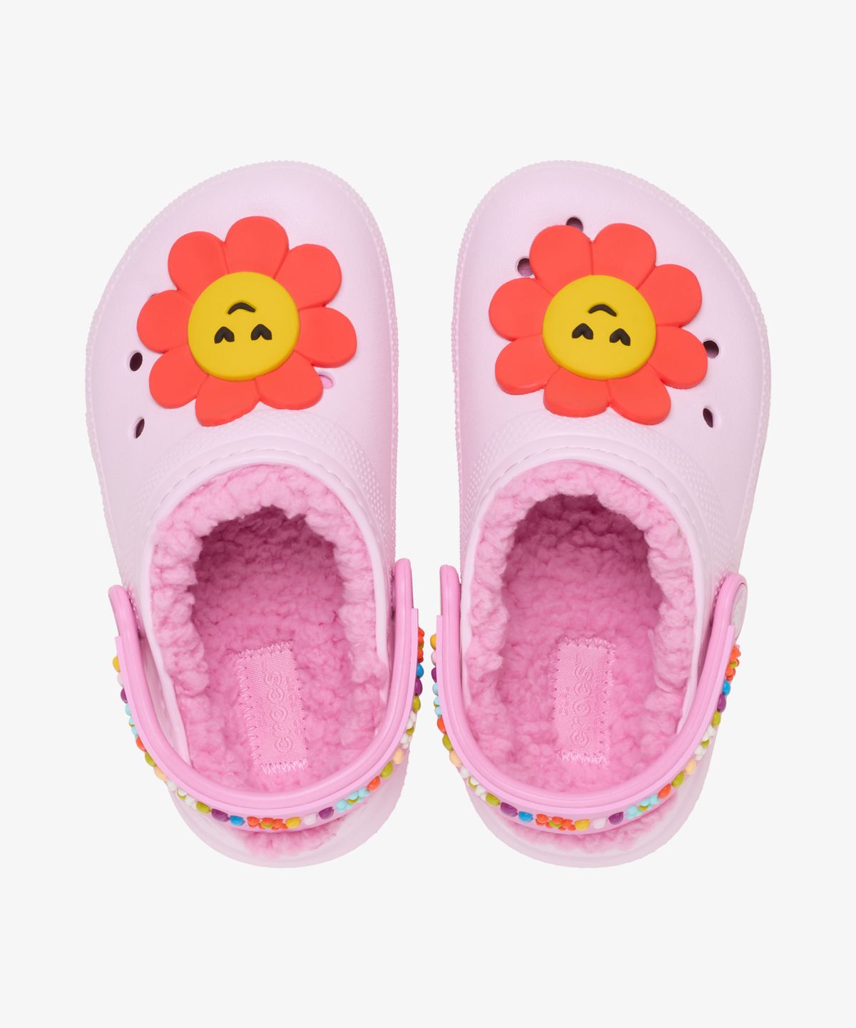 크록스키즈(CROCS KIDS) 클래식 라인드 데이지 클로그 토들러 - 핑크 밀크 / 211635-6ZW