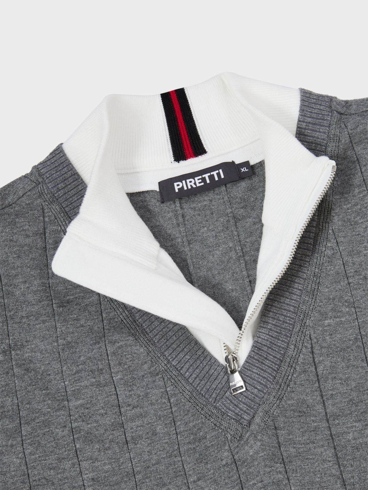 피레티(PIRETTI) 사보나 하프집업 스웨터 M_Melange GREY