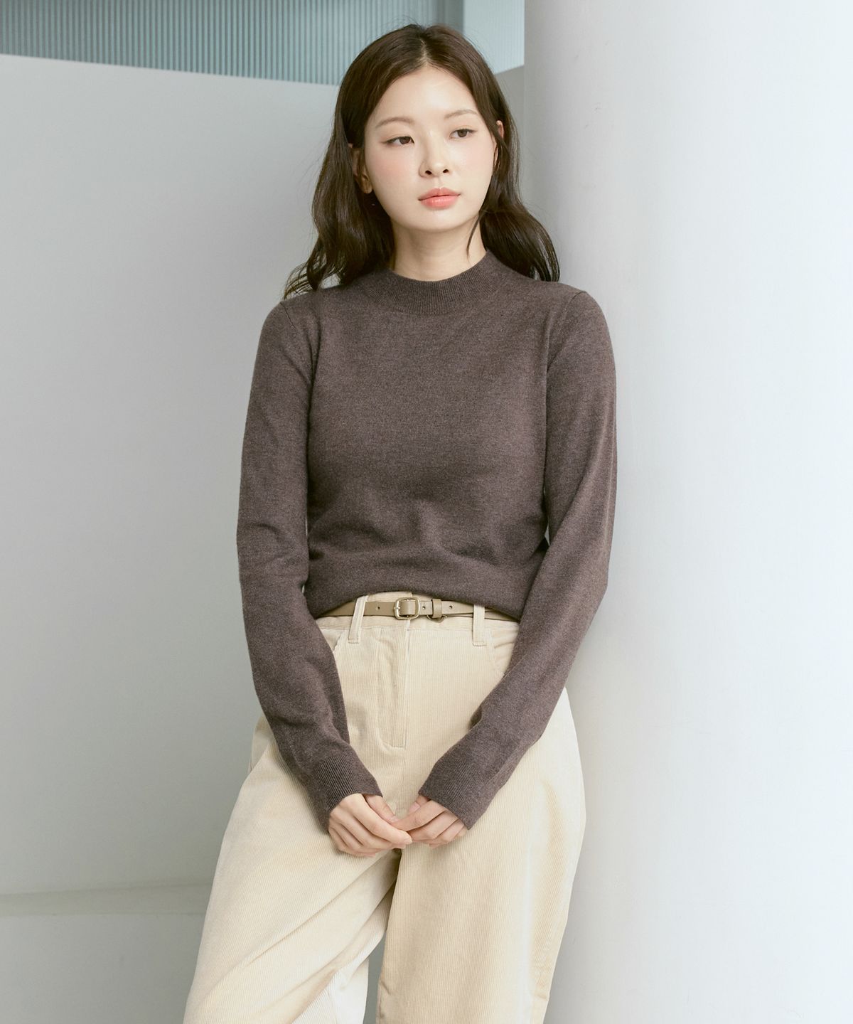 210에디트(210EDIT) 여성 코듀로이 와이드팬츠 [라이트 베이지]_ZF4PT593