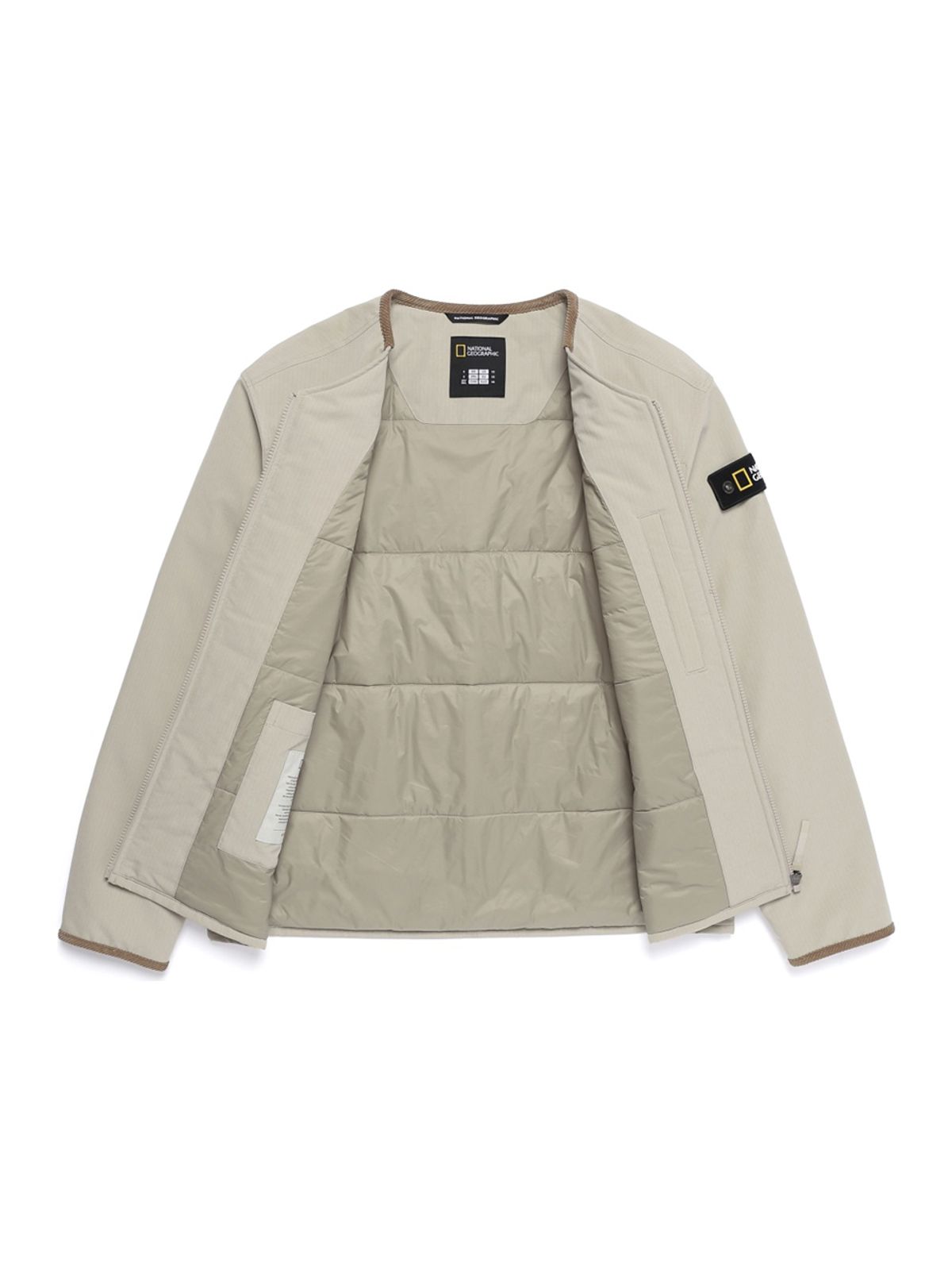 내셔널지오그래픽(NATIONALGEOGRAPHIC) N254UPD902 넥리스 패딩 점퍼 MOURNING BEIGE