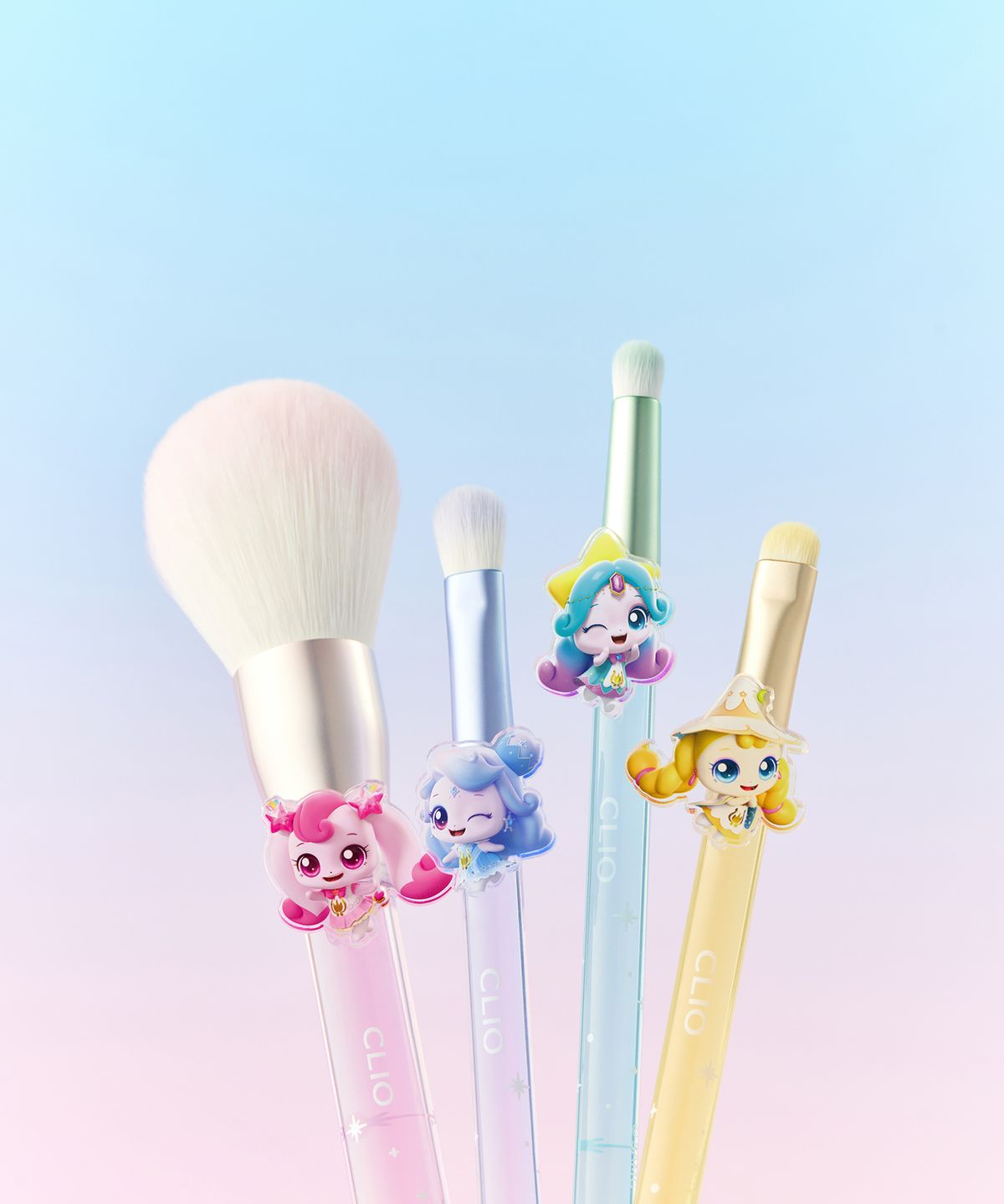 클리오(CLIO) [티니핑콜라보] 클리오 메이크업 브러쉬 세트 (브러쉬 4종+브러쉬꽂이)