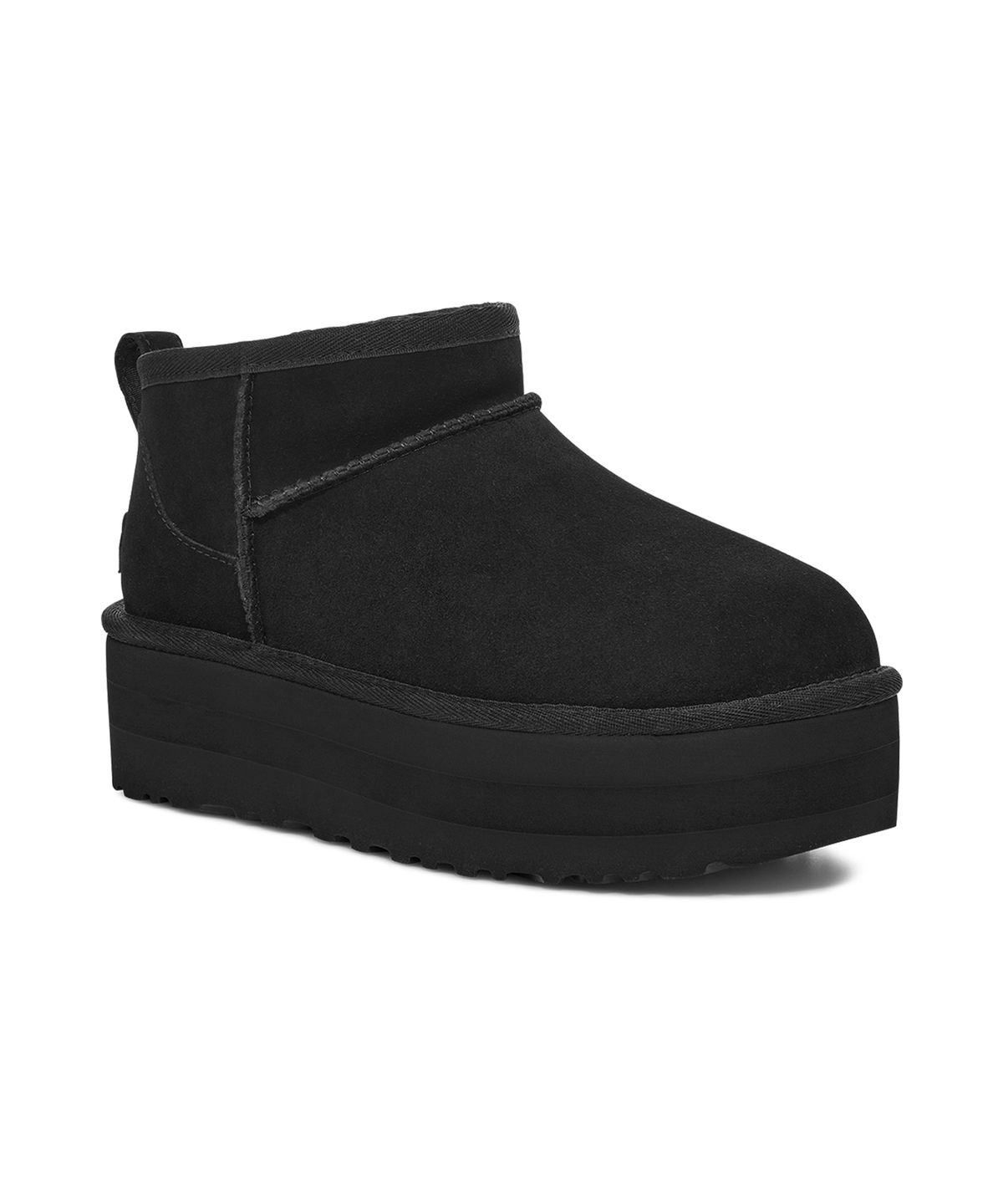 어그(UGG) [WOMEN] 스웨이드 레더 미니 플랫폼 부츠 (클래식 울트라 미니 플랫폼) - 블랙 / 1135092-BLK