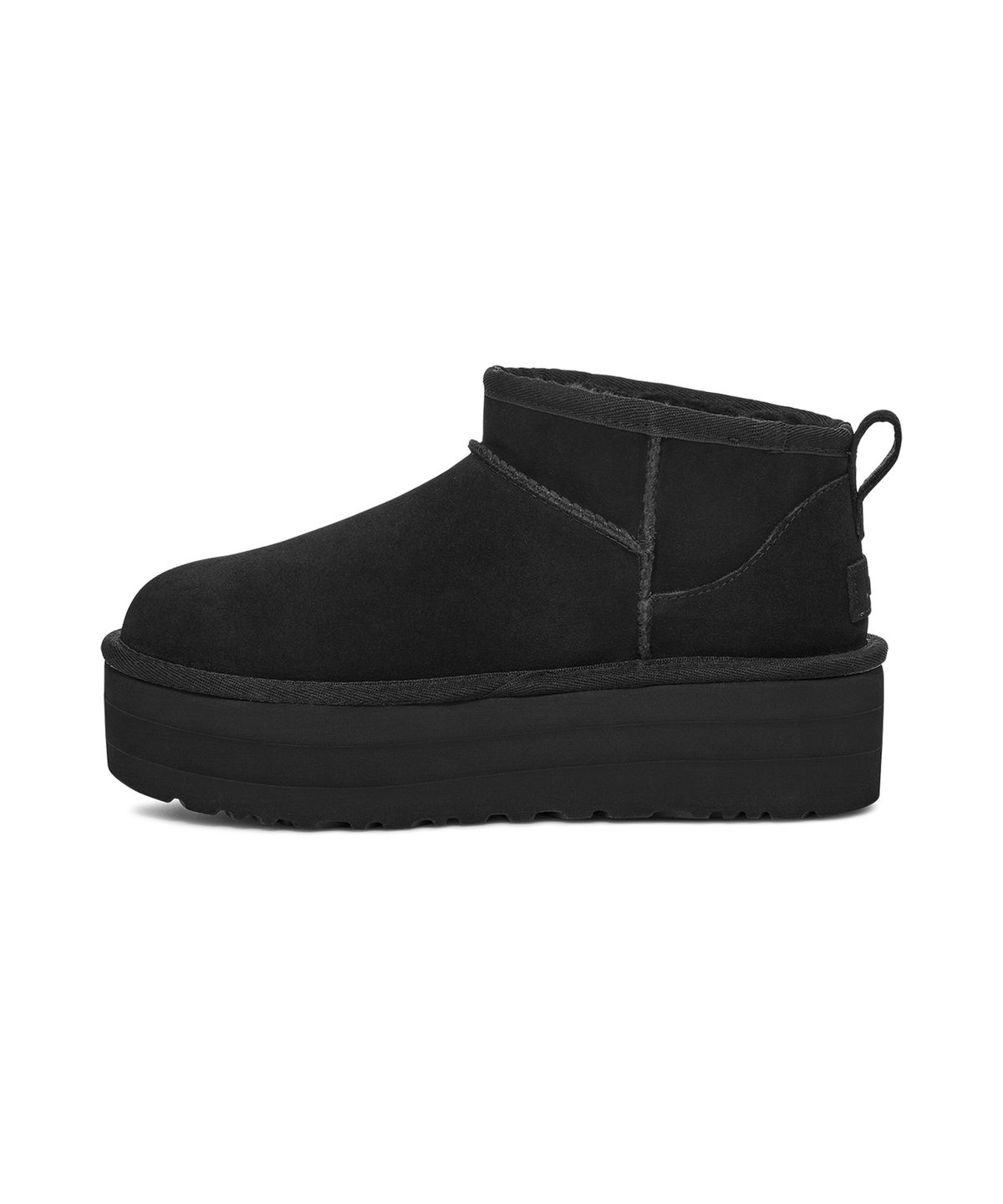 어그(UGG) [WOMEN] 스웨이드 레더 미니 플랫폼 부츠 (클래식 울트라 미니 플랫폼) - 블랙 / 1135092-BLK