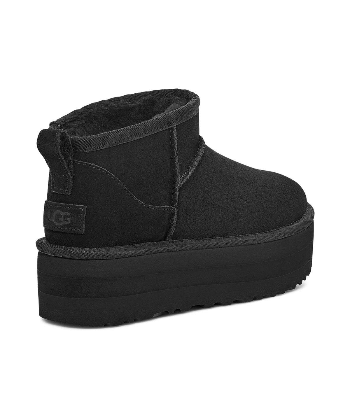 어그(UGG) [WOMEN] 스웨이드 레더 미니 플랫폼 부츠 (클래식 울트라 미니 플랫폼) - 블랙 / 1135092-BLK