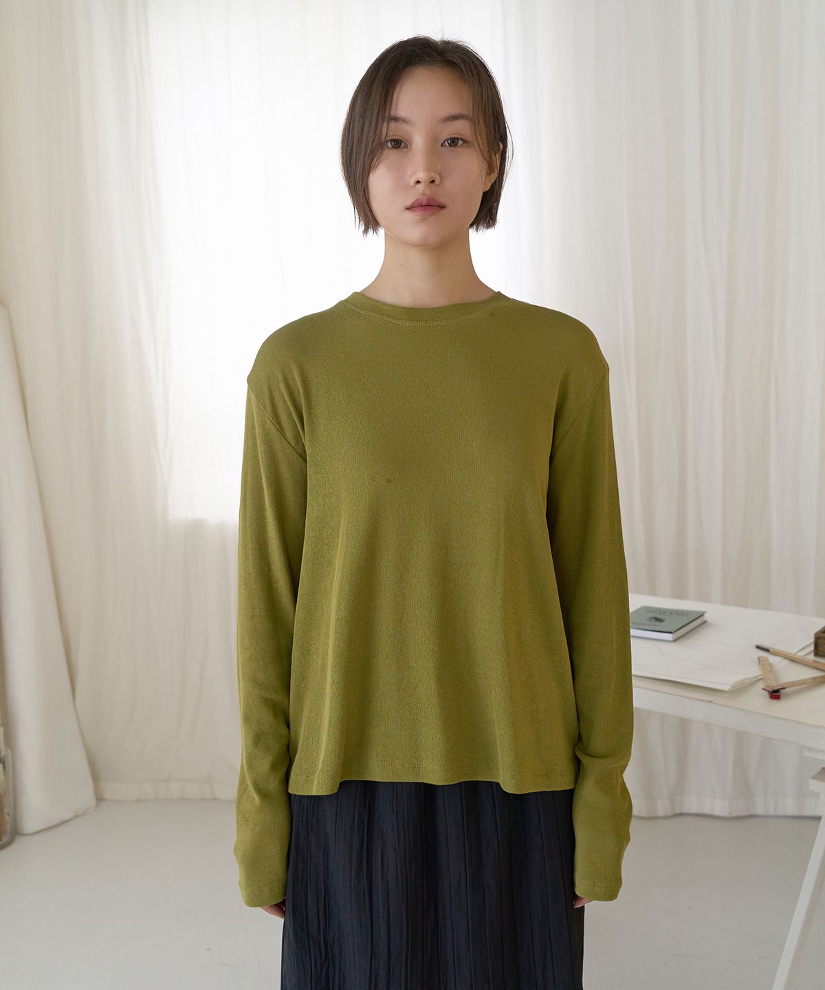 줄리아페페(JULIAPEPE) Minimal Long Sleeve (Matcha)