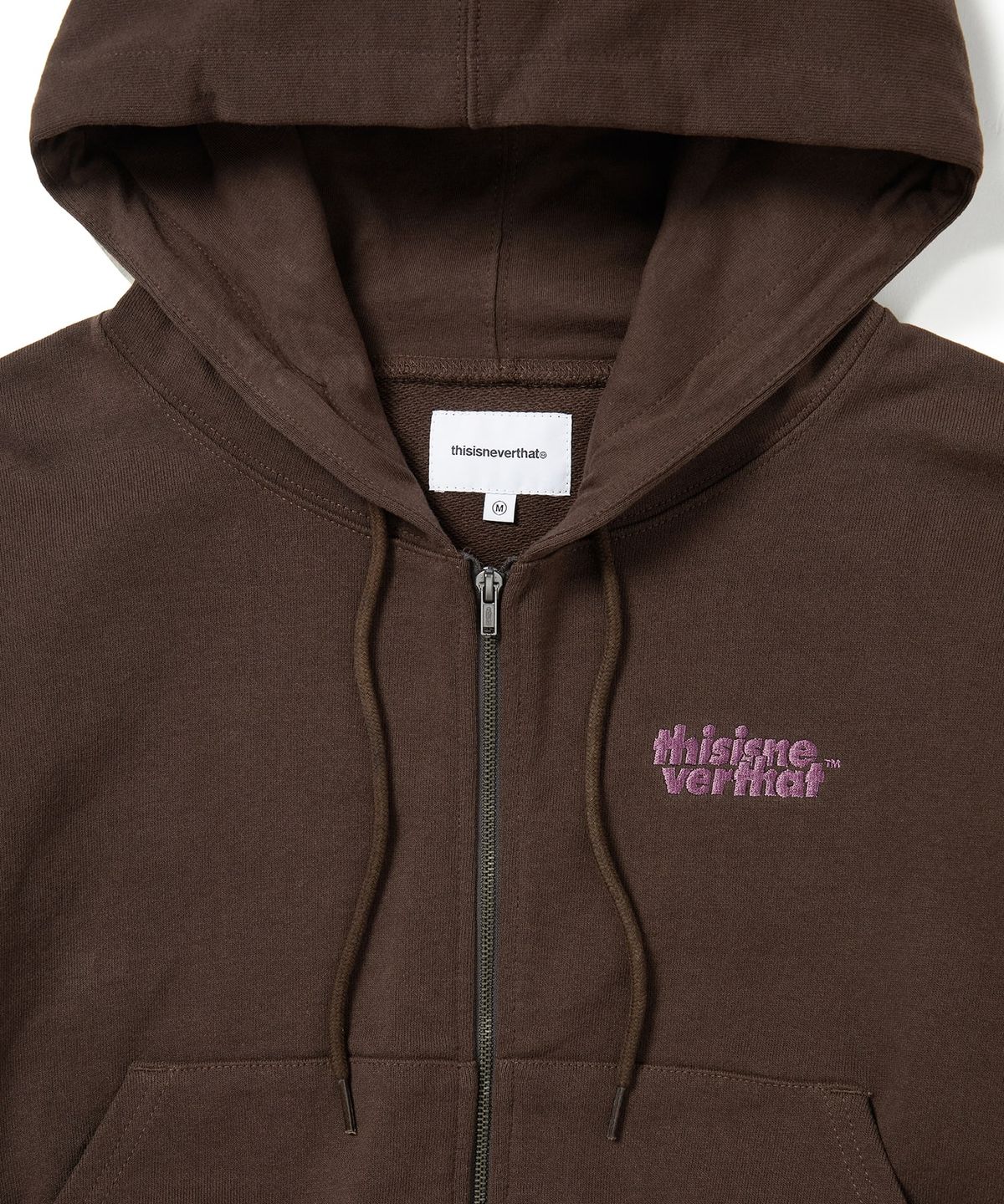 디스이즈네버댓(THISISNEVERTHAT) OL-Logo W Zip Up Hoodie Dark Chocolate