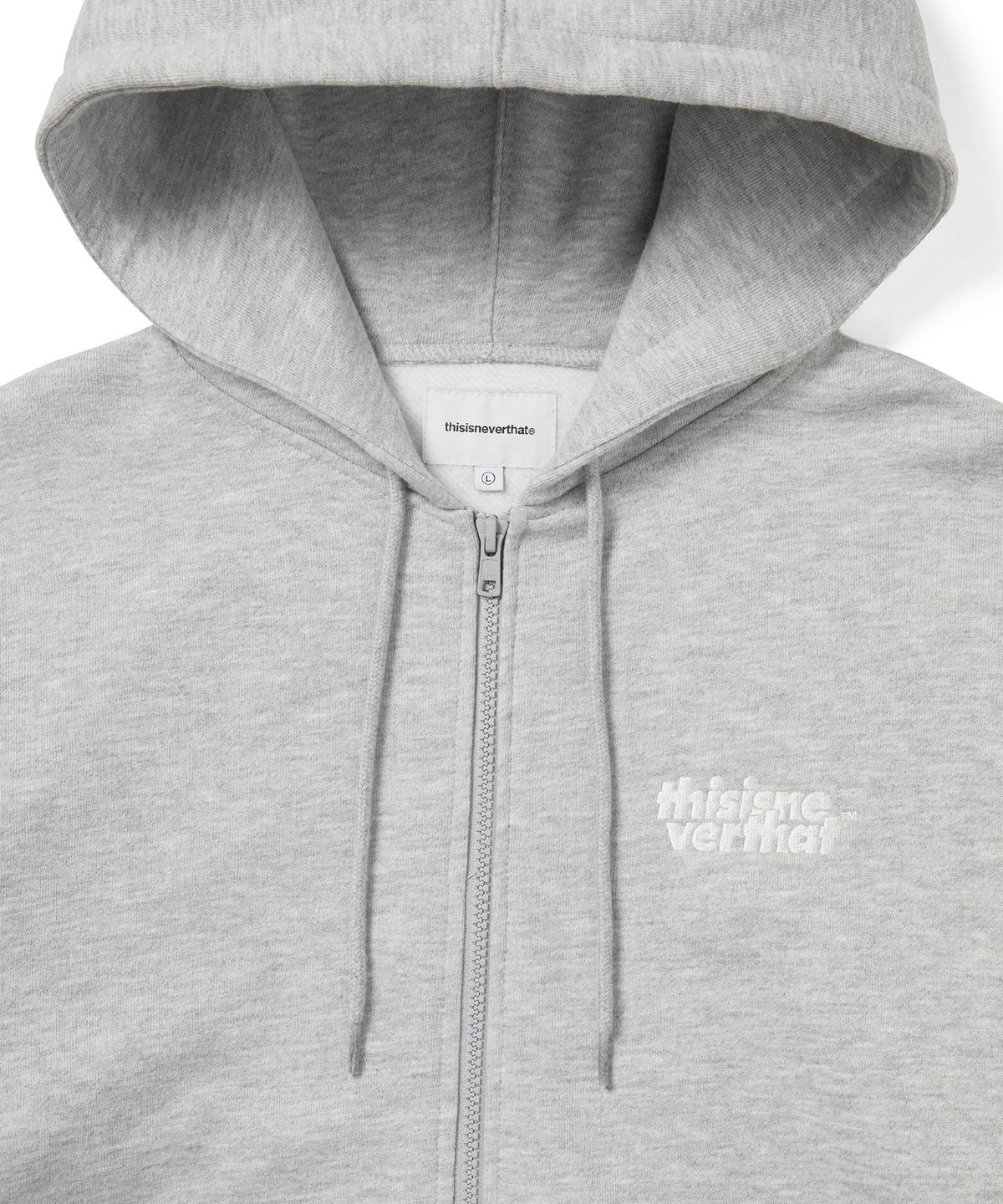 디스이즈네버댓(THISISNEVERTHAT) OL-Logo Zip Up Hoodie Heather Grey