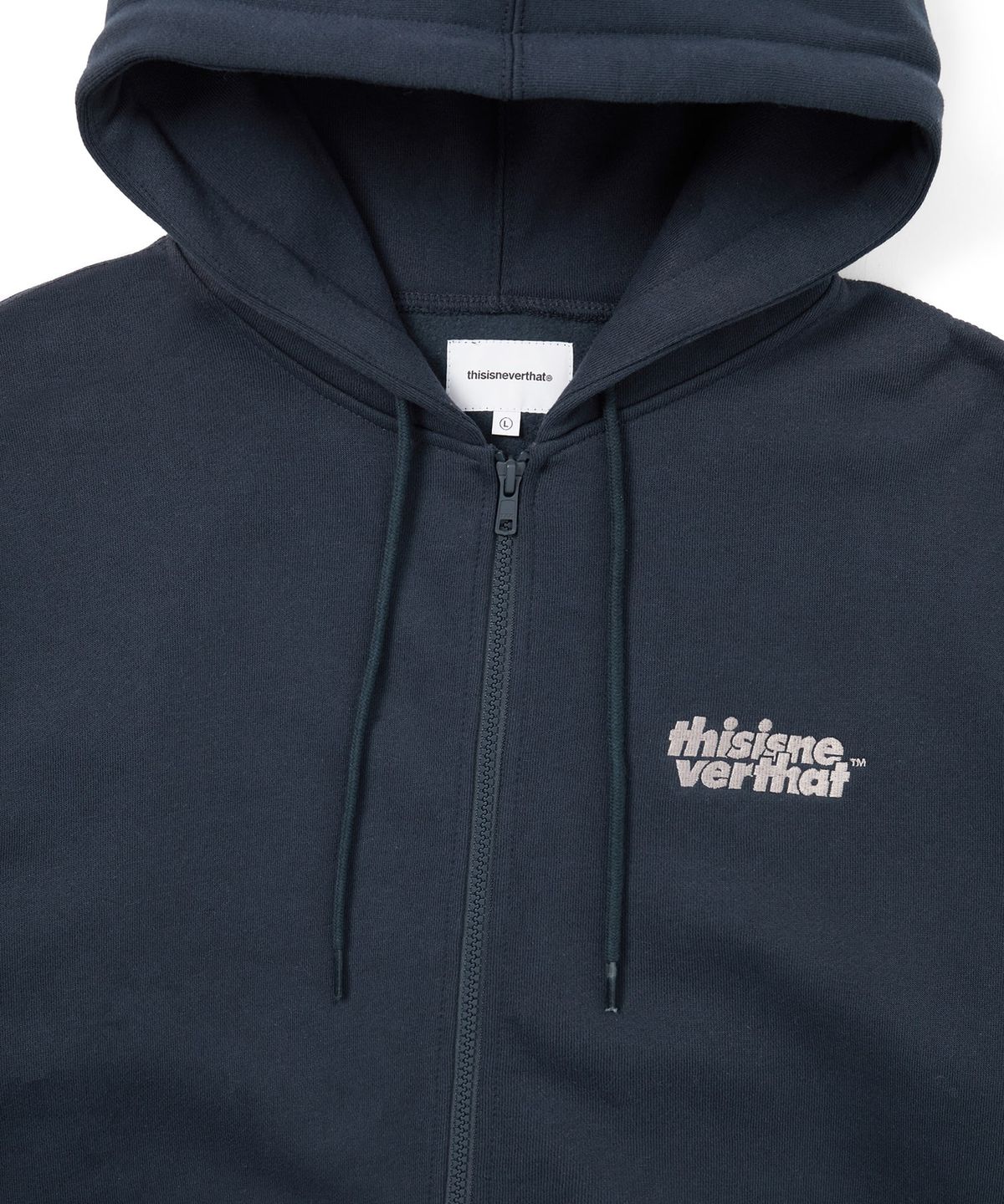 디스이즈네버댓(THISISNEVERTHAT) OL-Logo Zip Up Hoodie Navy