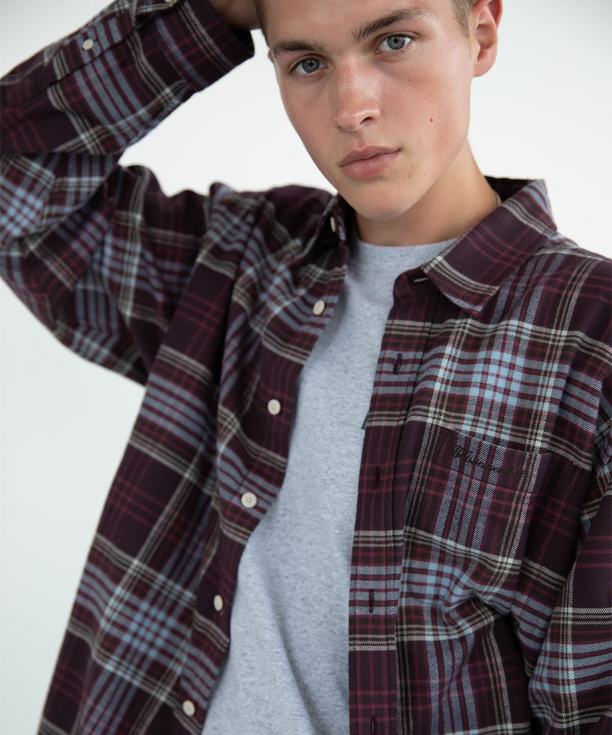디스이즈네버댓(THISISNEVERTHAT) Flannel Check Shirt Burgundy