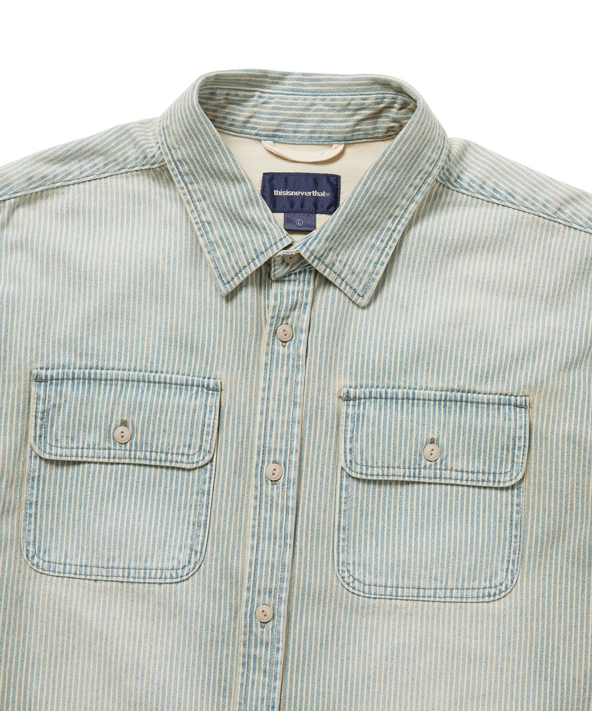디스이즈네버댓(THISISNEVERTHAT) Hickory Denim Shirt Washed Blue