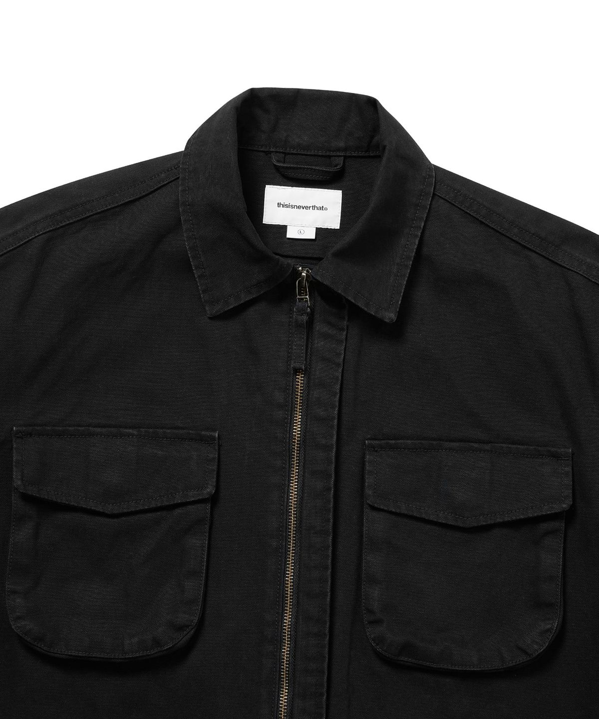 디스이즈네버댓(THISISNEVERTHAT) Washed Zip Shirt Black