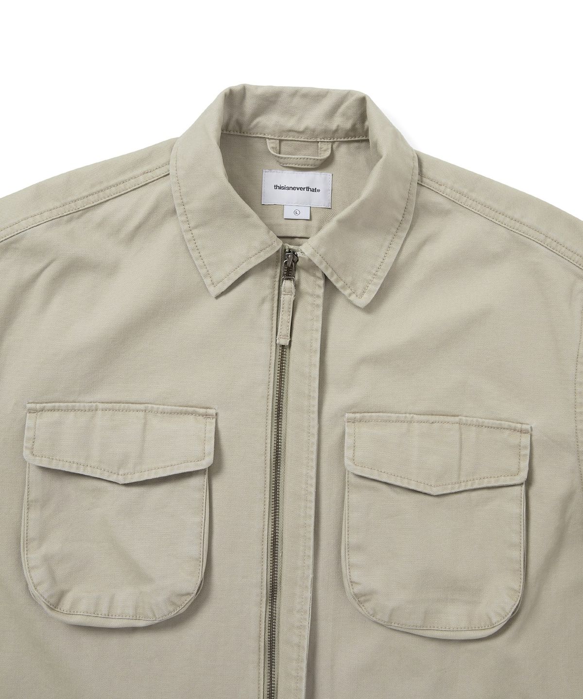 디스이즈네버댓(THISISNEVERTHAT) Washed Zip Shirt Stone