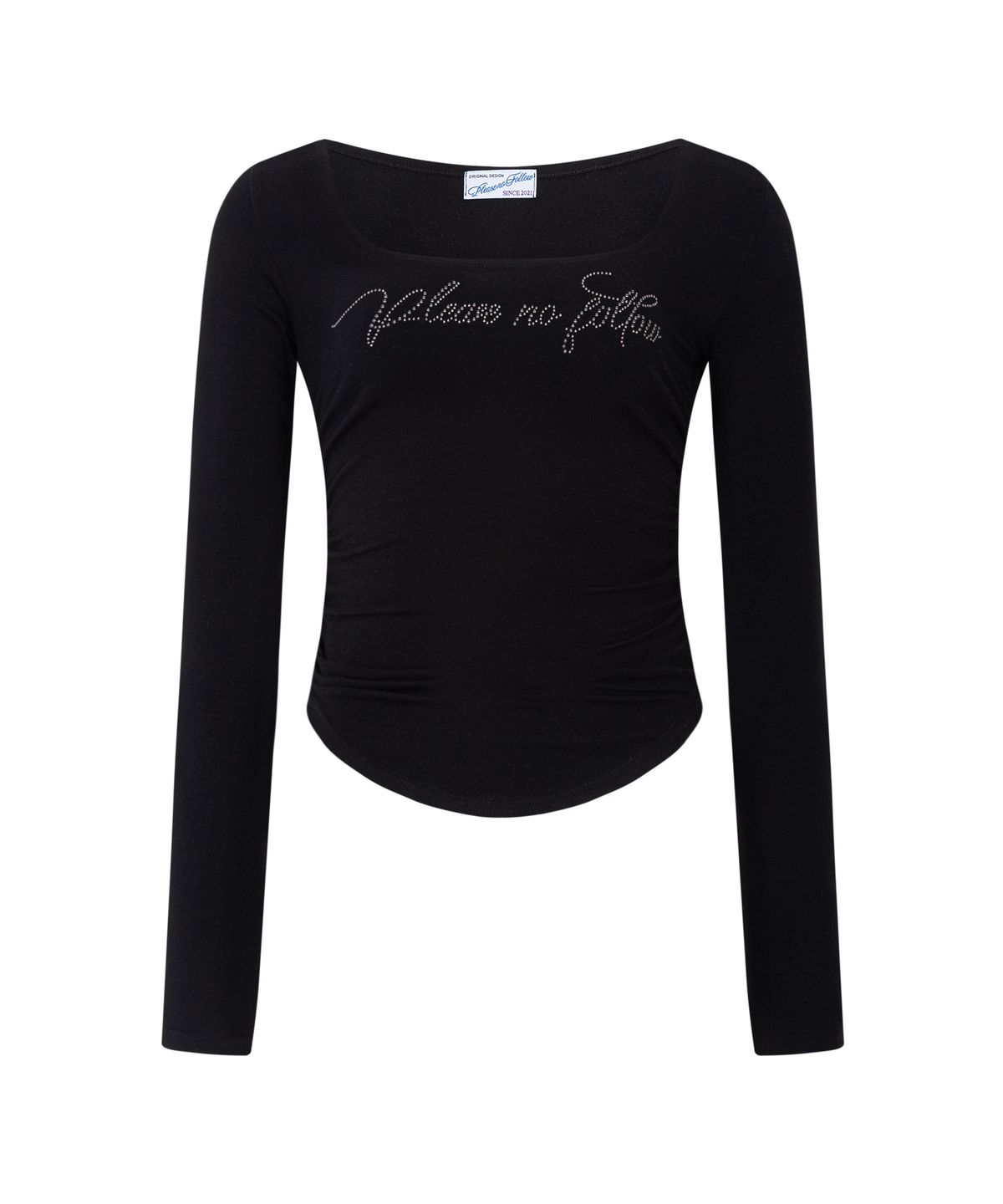 플리즈노팔로우(PLEASENOFOLLOW) Romy Logo Long Sleeve Top (Black)