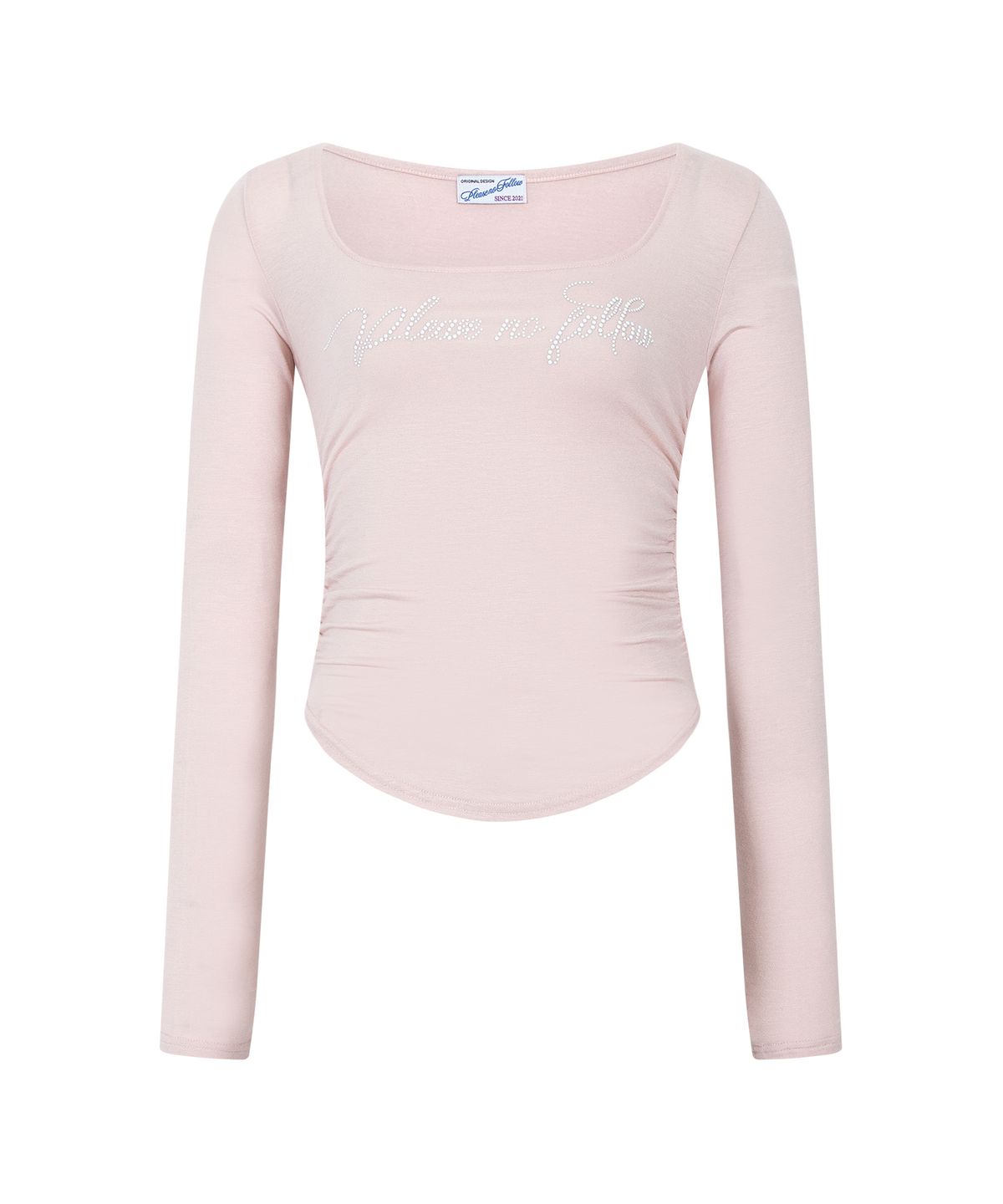플리즈노팔로우(PLEASENOFOLLOW) Romy Logo Long Sleeve Top (Pink)