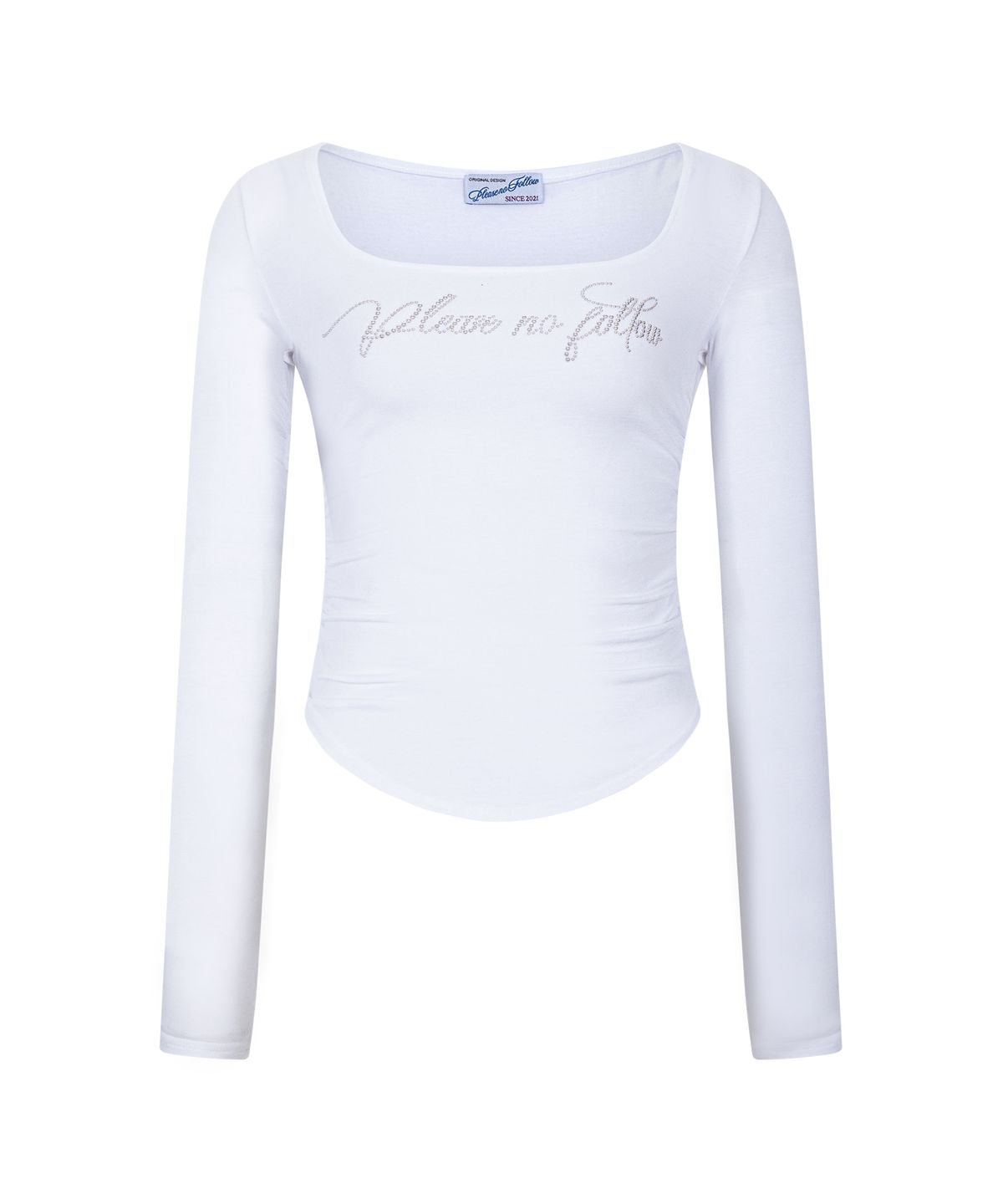플리즈노팔로우(PLEASENOFOLLOW) Romy Logo Long Sleeve Top (White)
