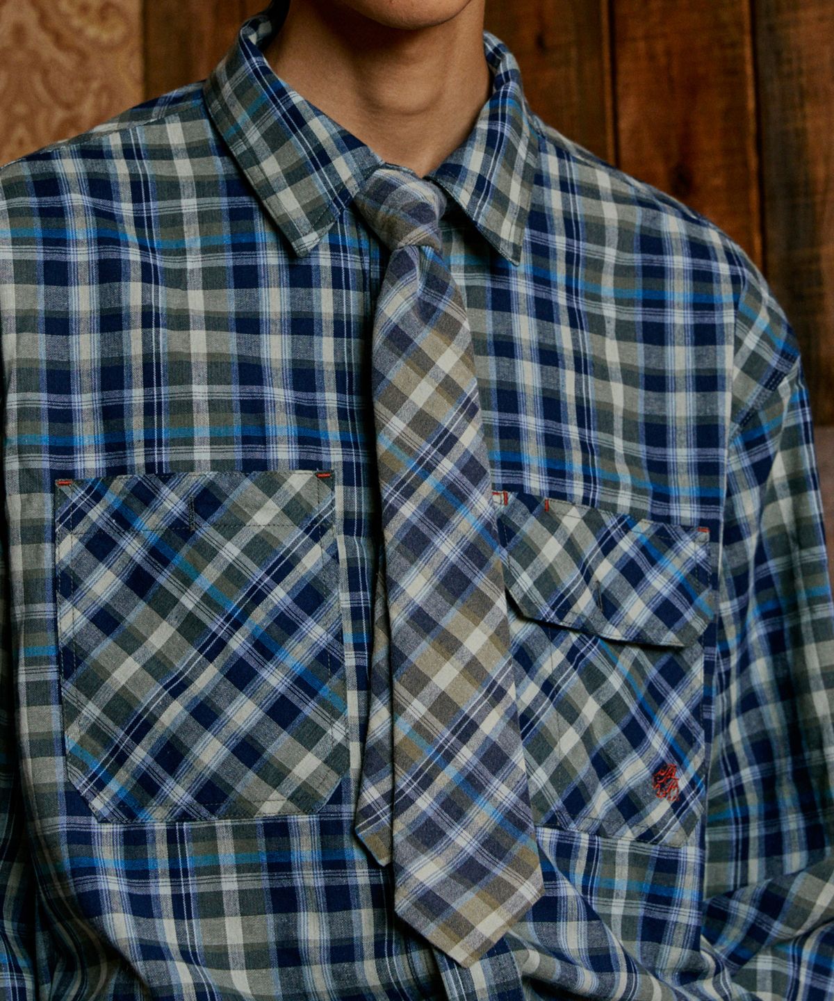 펜필드(PENFIELD) 워시드 코튼 넥타이 라이트그린_FR7AZ40U