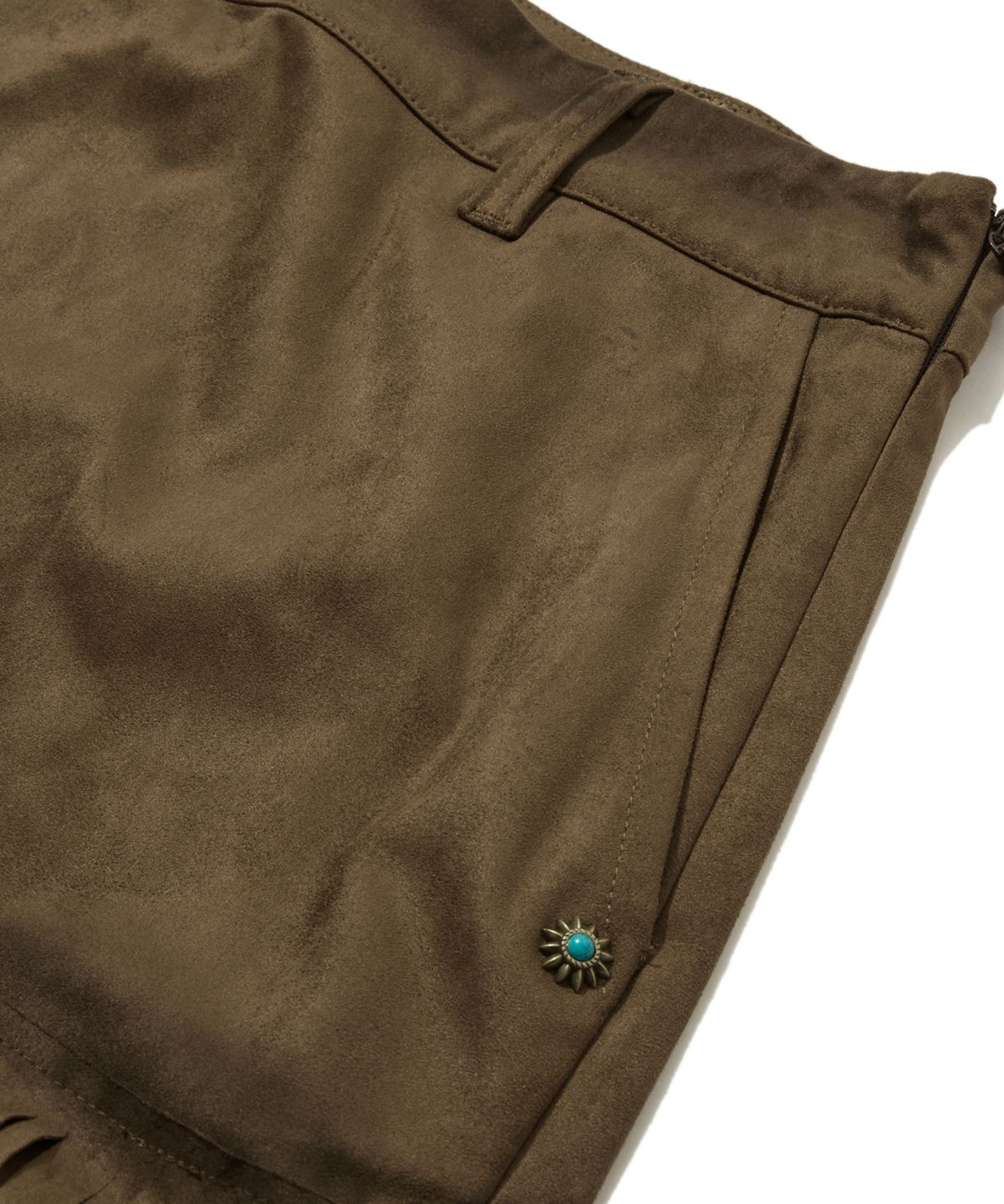 펜필드(PENFIELD) 포우 스웨이드 프린지 롱 스커트 브라운_FR3WS08F