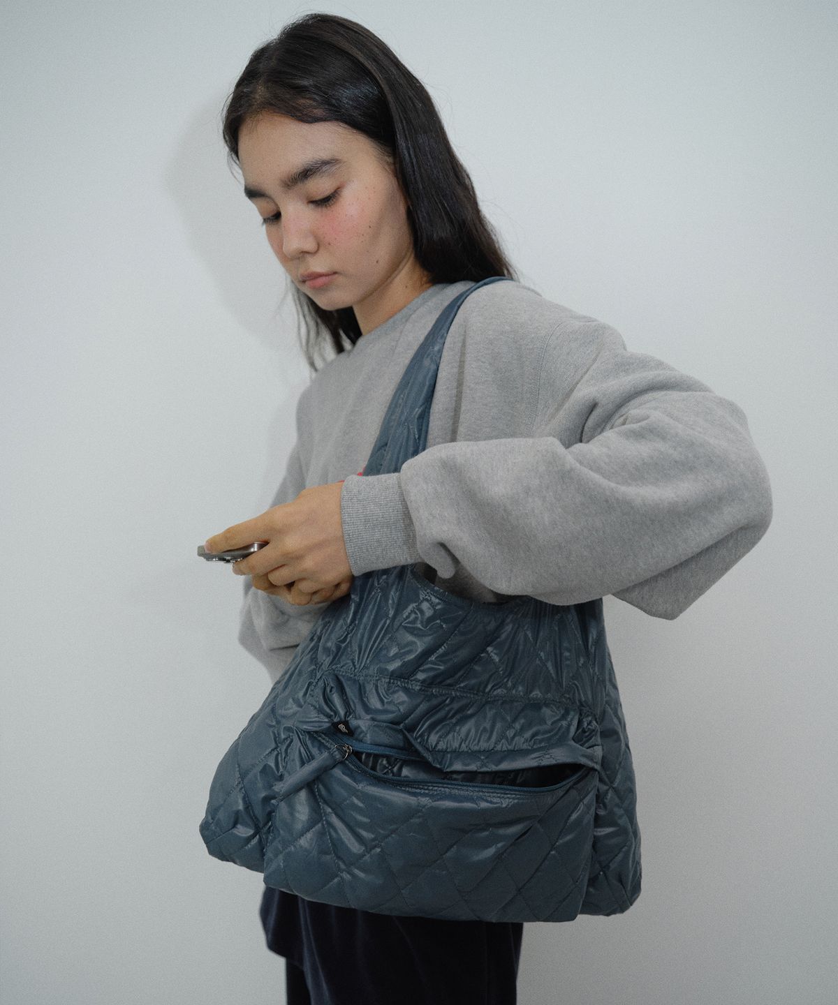엔오르(EN OR) [CORE] QUILTED BAG - THE QUIET BLUE