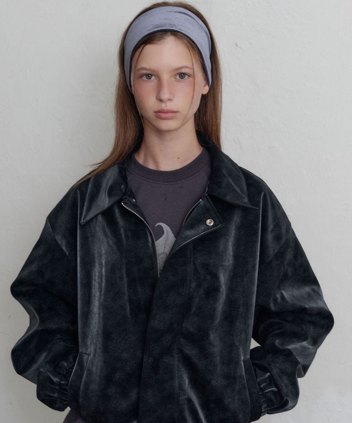 무니쉬(MOONISH) Moon velour headband (Midnight grey)