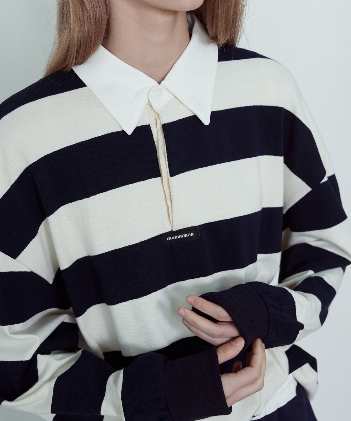 논앤논(NON AND NON) POBY STRIPE RUGBY COLLAR SHIRT_NFTS5290