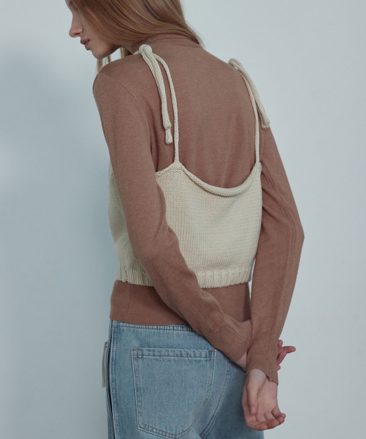논앤논(NON AND NON) MI-HEY CROP KNIT BUSTIER_NFKN5278