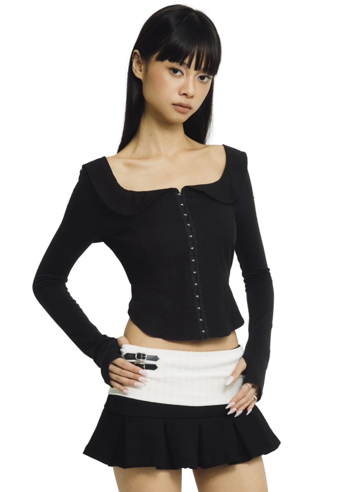 포어링(FORUSRING) Sailor girl blouse (black)