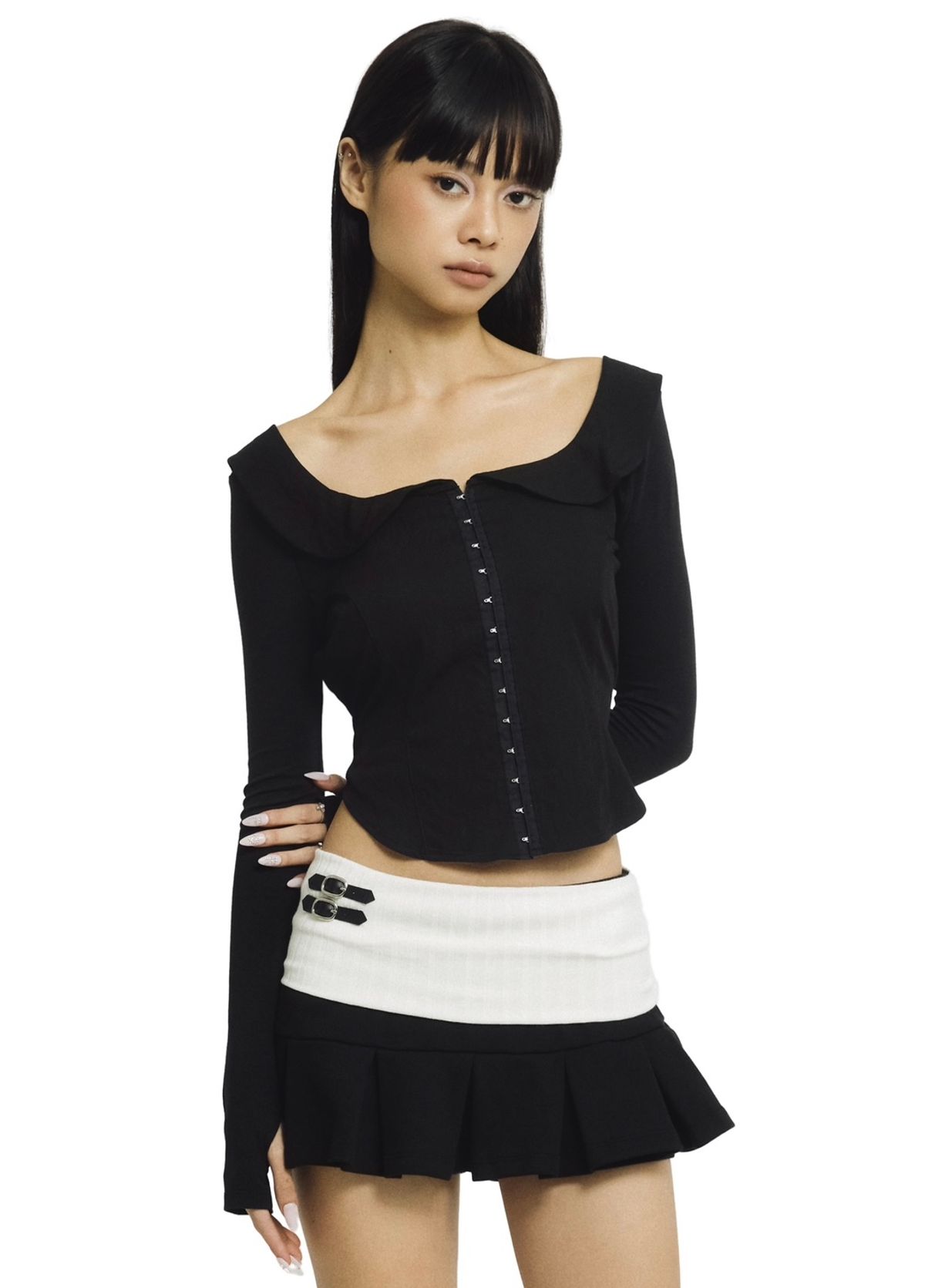 포어링(FORUSRING) Sailor girl blouse (black)
