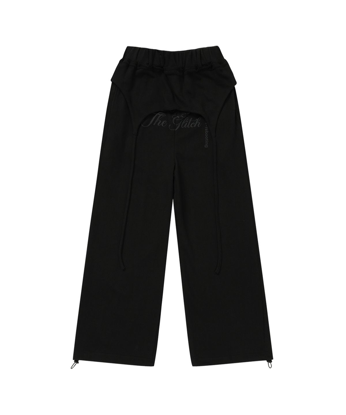 길라아카이브(GILAARCHIVE) OVERLAP SCRIPT SWEATPANTS_BLACK
