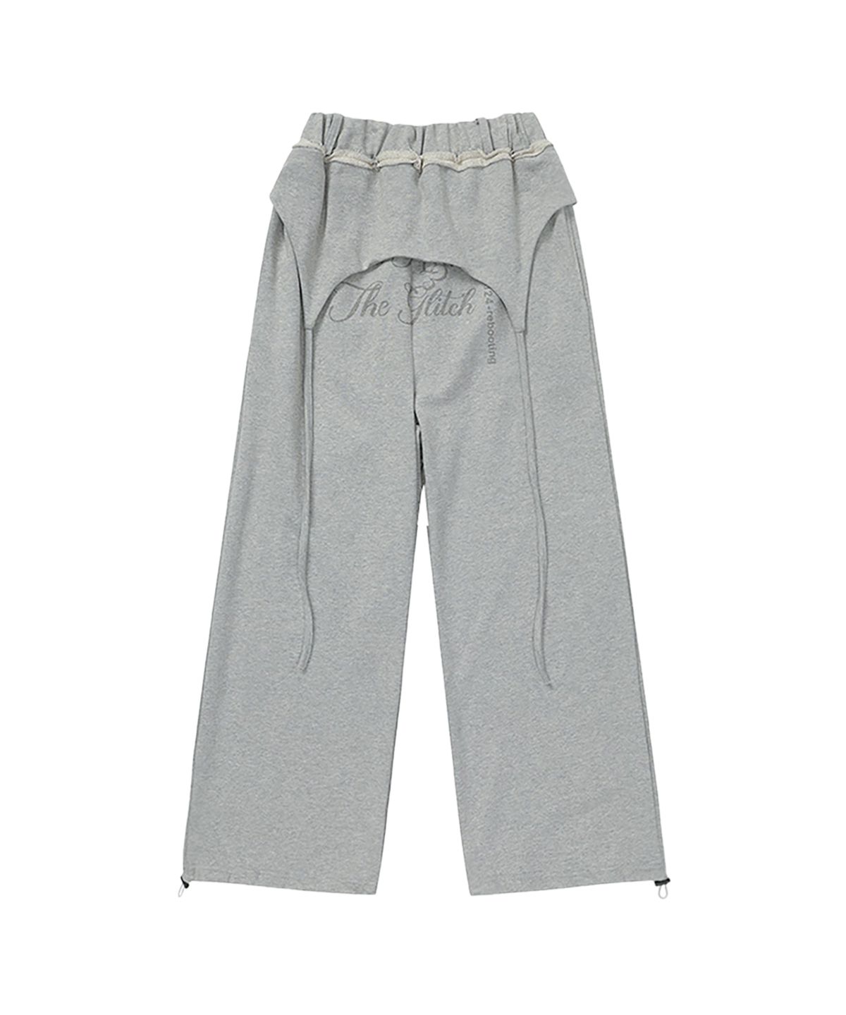 길라아카이브(GILAARCHIVE) OVERLAP SCRIPT SWEATPANTS_GREY