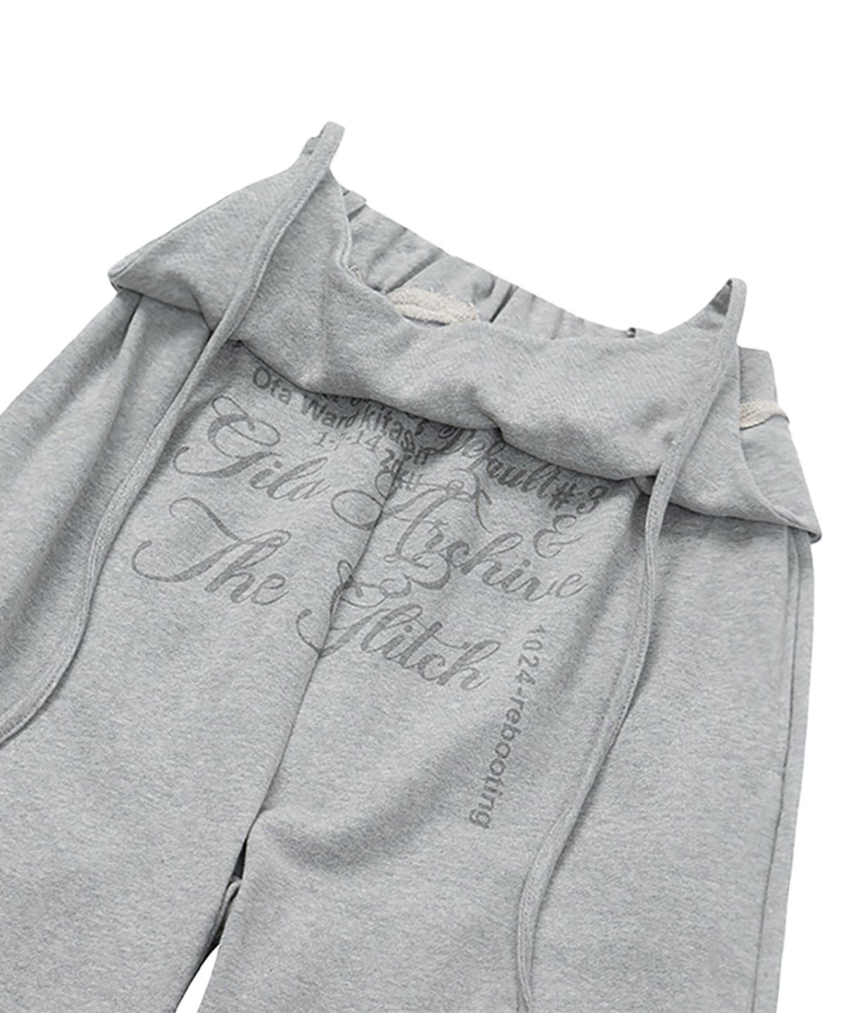 길라아카이브(GILAARCHIVE) OVERLAP SCRIPT SWEATPANTS_GREY