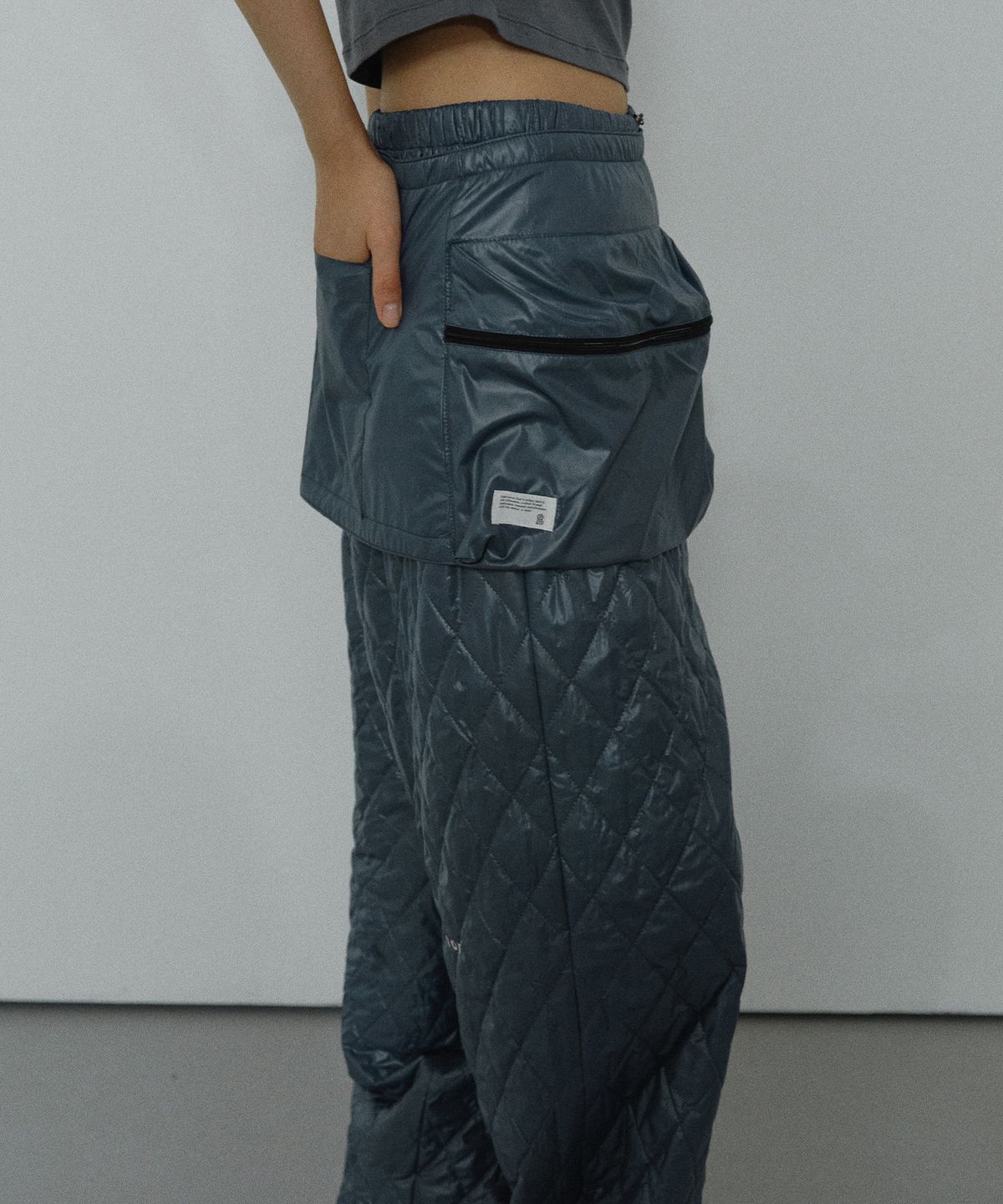 엔오르(EN OR) [CORE] PADDED LAYERED MINI SKIRT - THE QUIET BLUE