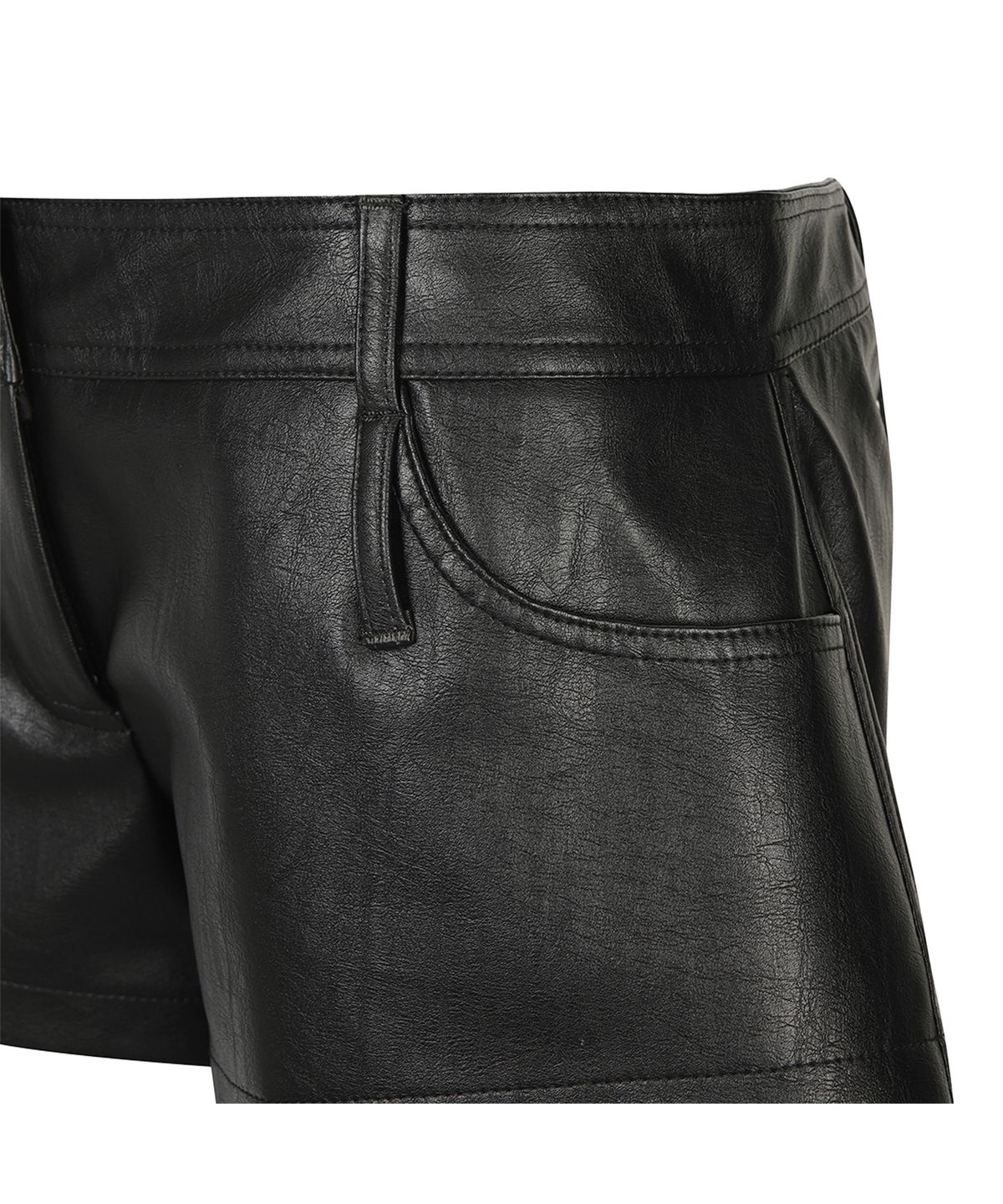 길라아카이브(GILAARCHIVE) SHIRRING LEATHER SHORTS_BLACK