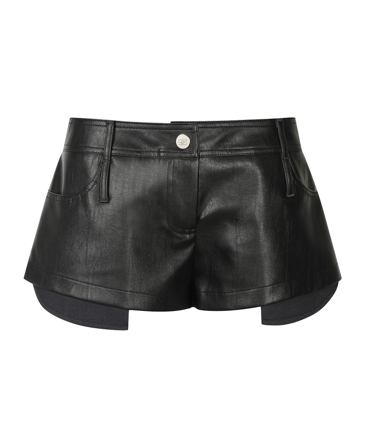 길라아카이브(GILAARCHIVE) SHIRRING LEATHER SHORTS_BLACK