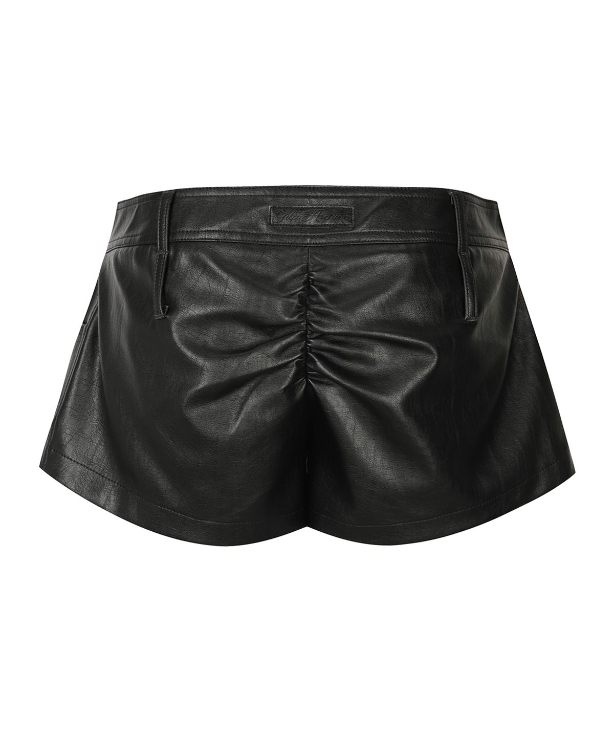 길라아카이브(GILAARCHIVE) SHIRRING LEATHER SHORTS_BLACK