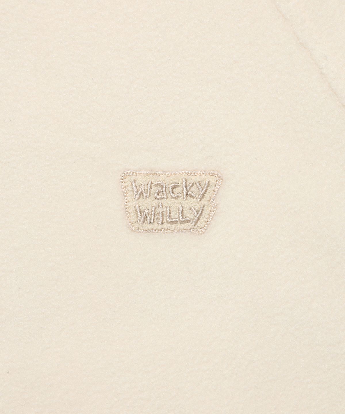와키윌리(WACKY WILLY) 플리스 후드 하프집업 크림