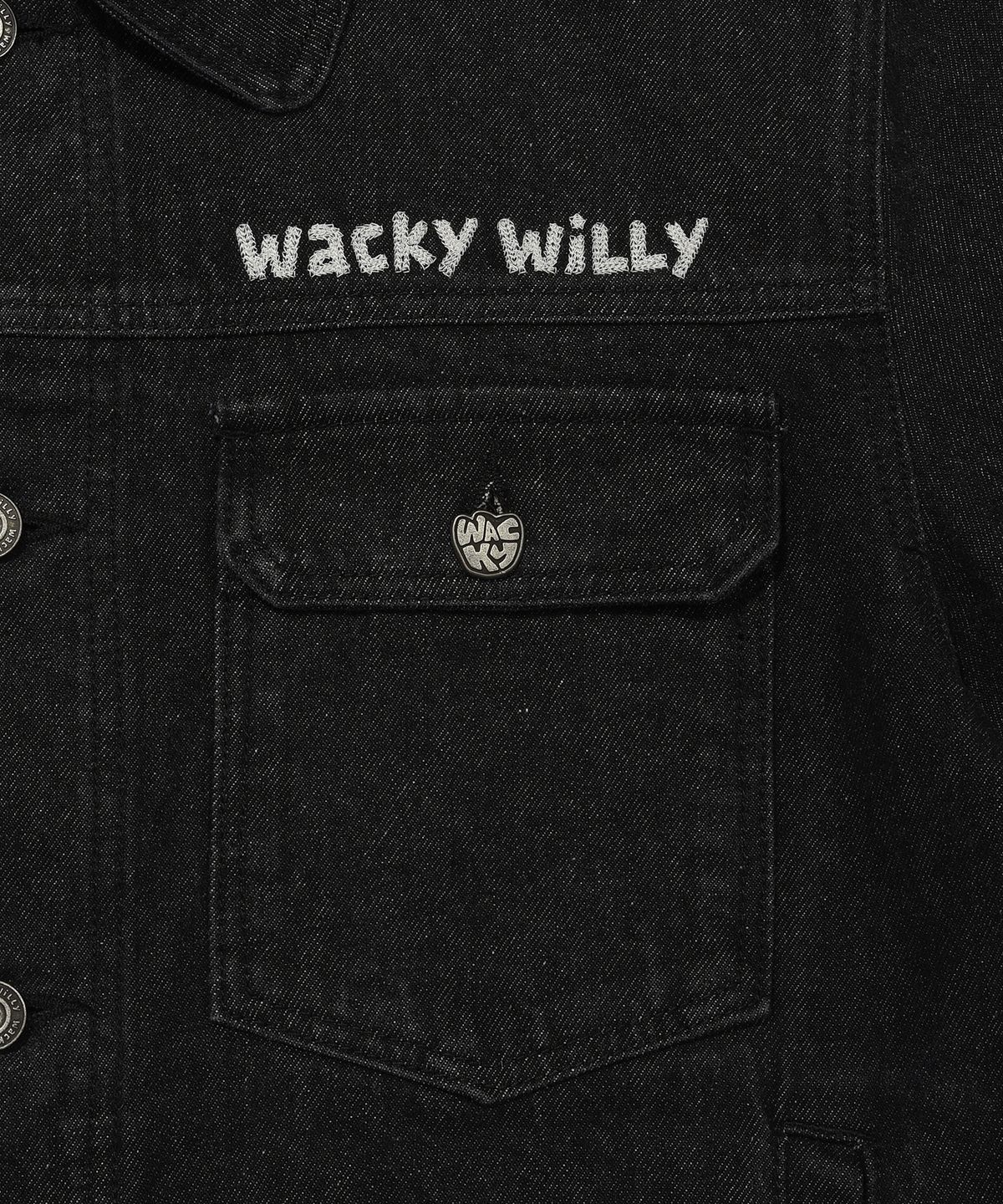 와키윌리(WACKY WILLY) 그래픽 워싱 데님 트러커 블랙