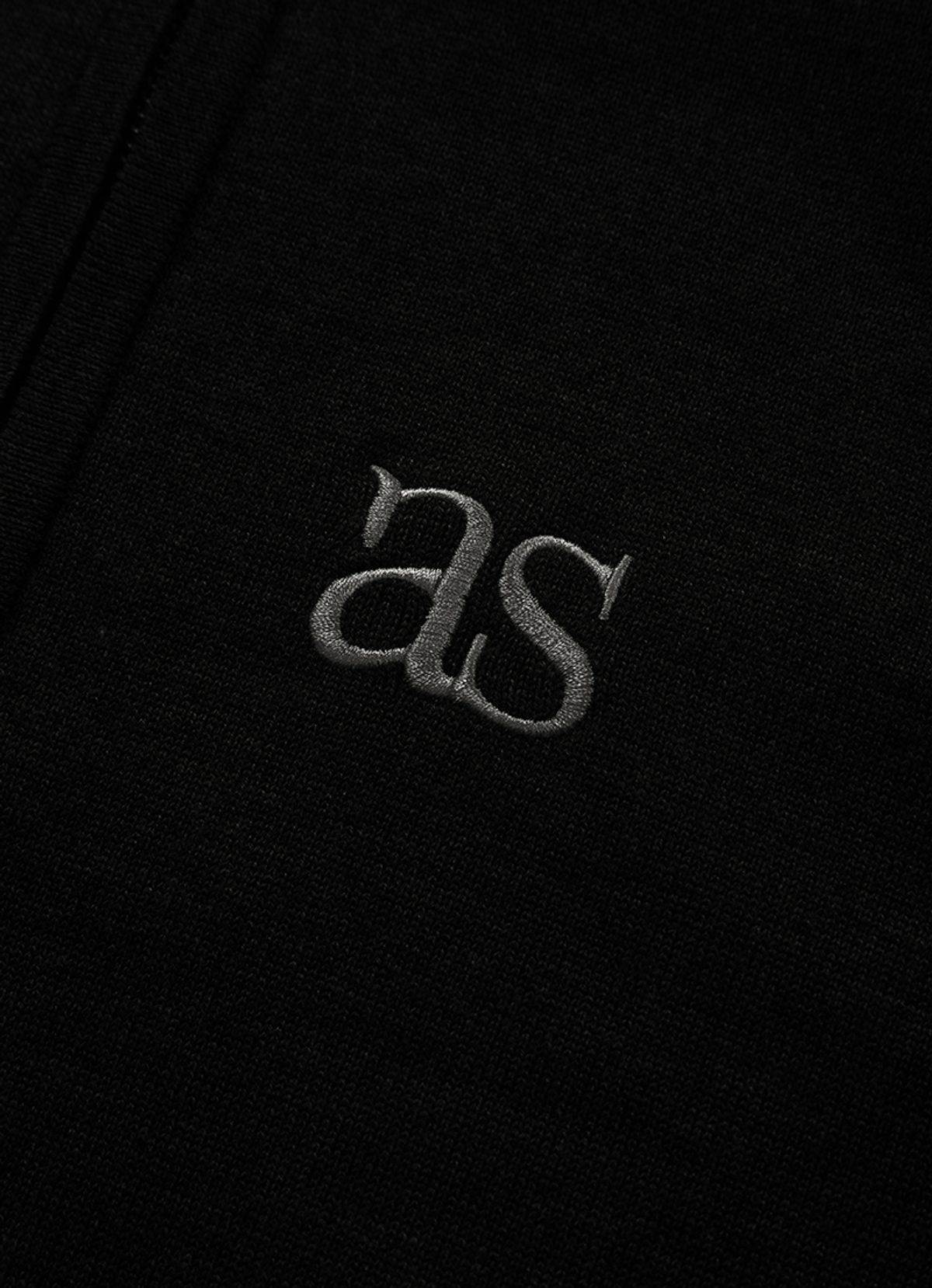 애즈온(ASON) MARON KNIT ZIP-UP / BLACK