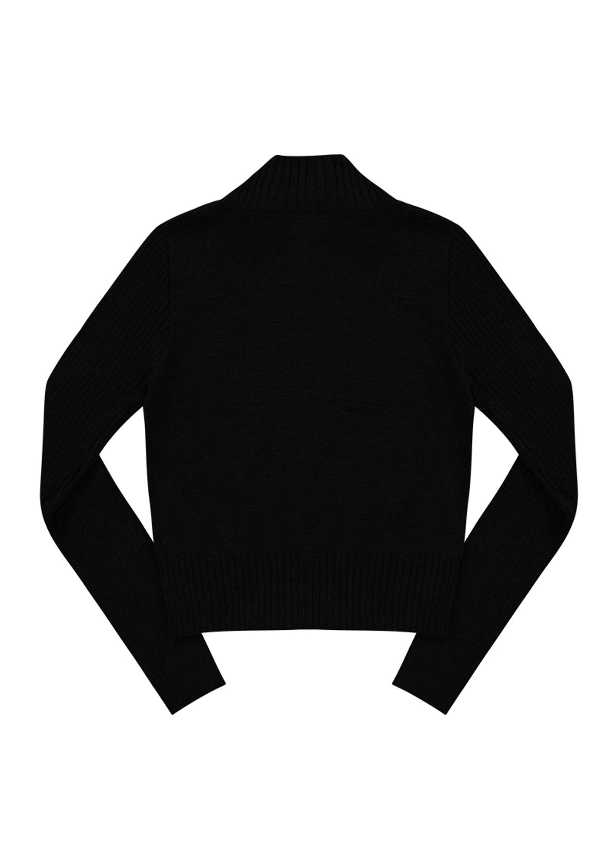 애즈온(ASON) MARON KNIT ZIP-UP / BLACK